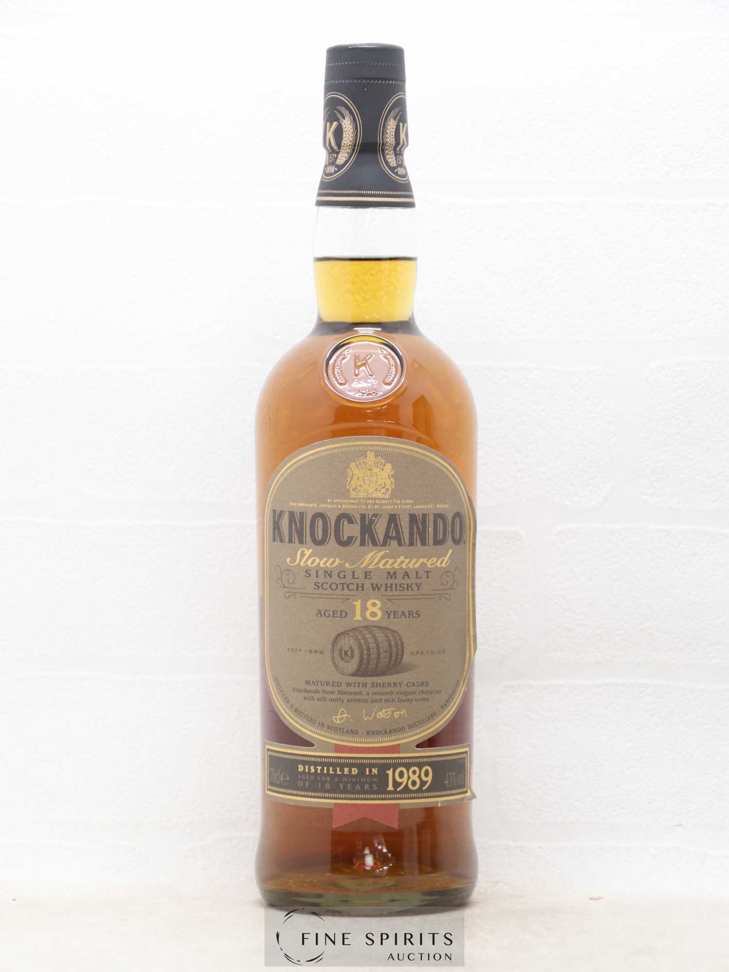 Knockando 18 years 1989 Of. Slow Matured Sherry Casks - Lot de 1 bouteille - 1