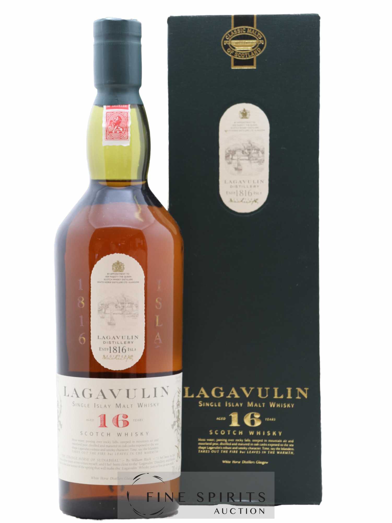 Lagavulin 16 years Of. (70cl.) - Lot de 1 bouteille - 0