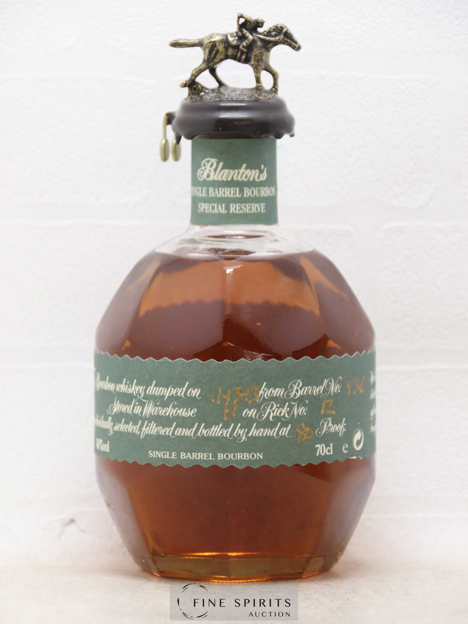 Blanton's Of. Special Reserve Warehouse H - Barrel n°136 - dumped 2013 - Lotto di 1 bottiglia - 1