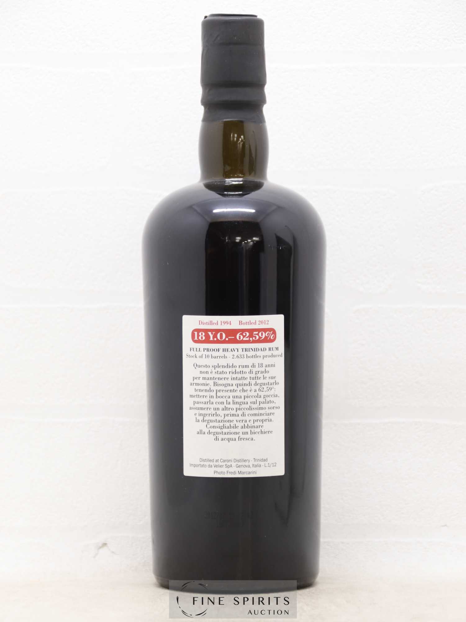 Caroni 18 years 1994 Velier Stock of 10 Barrels One of 2633 - bottled 2012 - Lot de 1 bouteille - 2