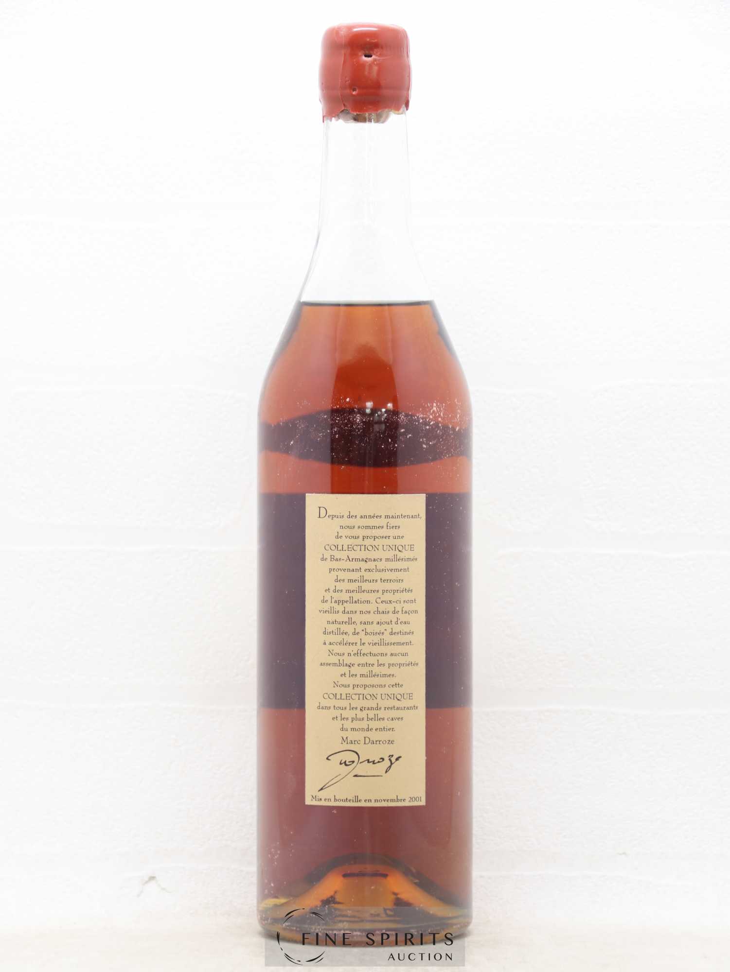 Francis Darroze 1985 Of. Domaine Au Martin bottled 2001 Collection Unique Bas-Armagnac - Lot de 1 bouteille - 1