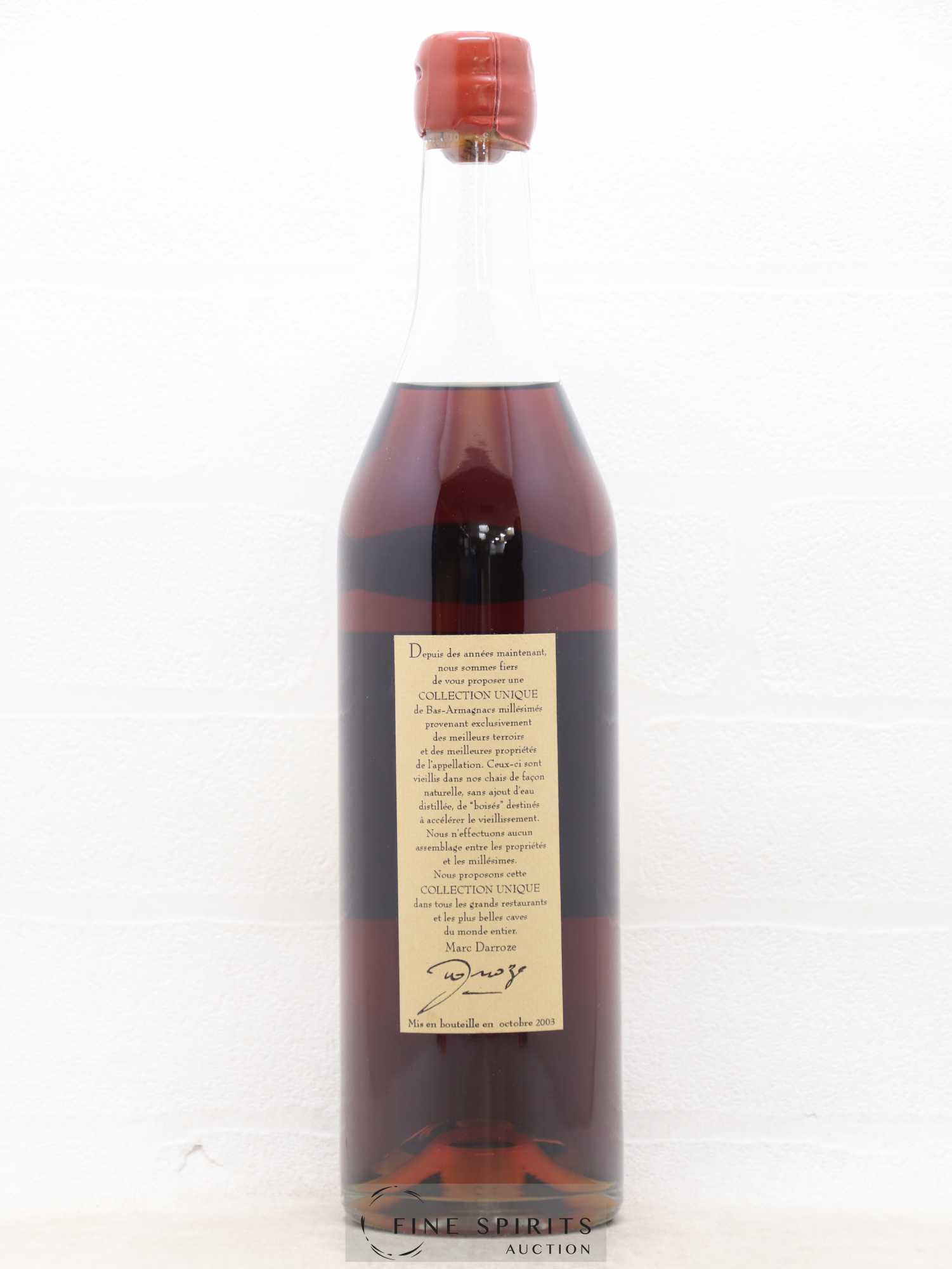 Francis Darroze 1988 Of. Domaine de Lamerlère bottled 2003 Collection Unique Bas-Armagnac - Lot de 1 bouteille - 1