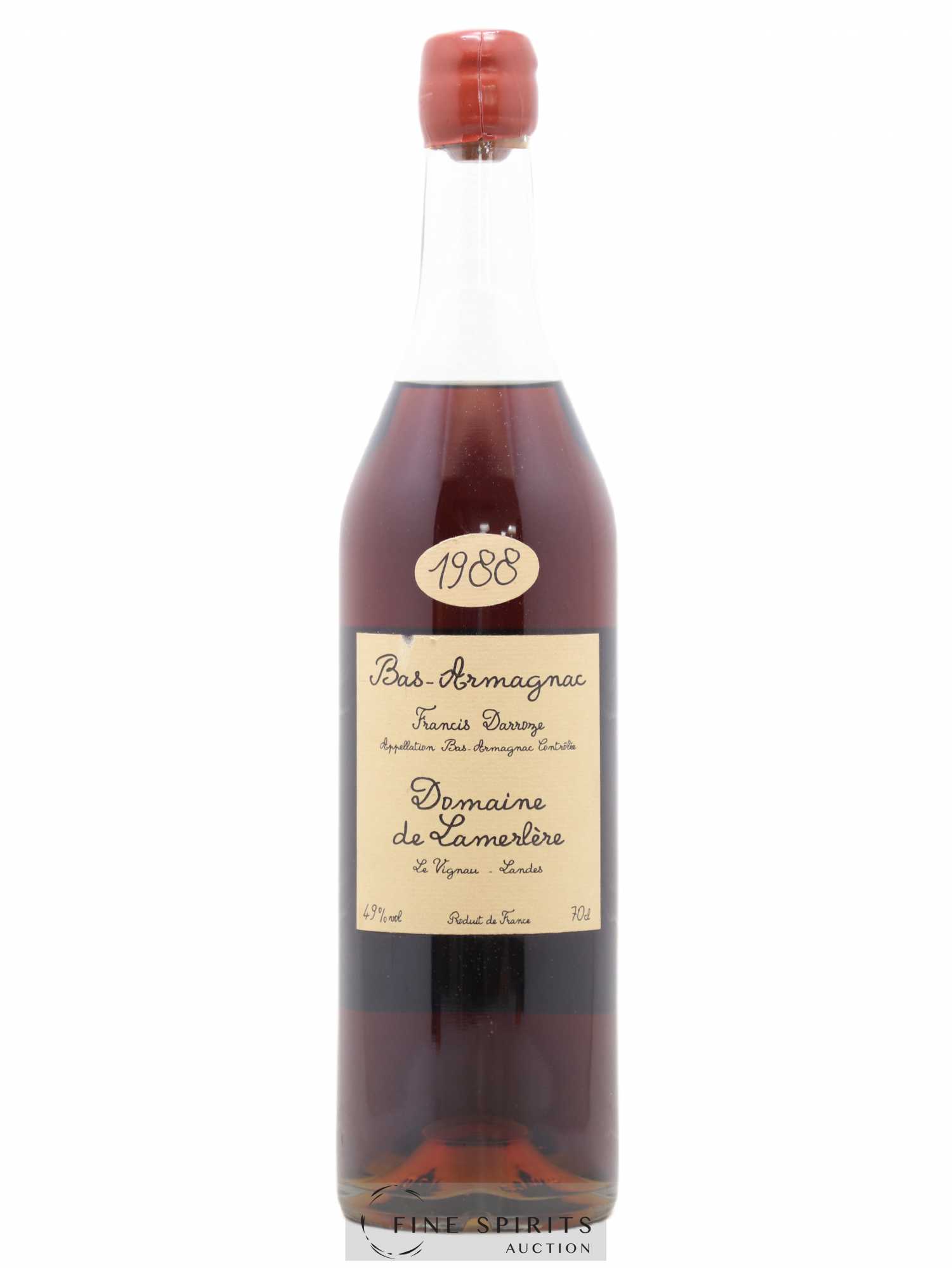 Francis Darroze 1988 Of. Domaine de Lamerlère bottled 2003 Collection Unique Bas-Armagnac - Lot de 1 bouteille - 0