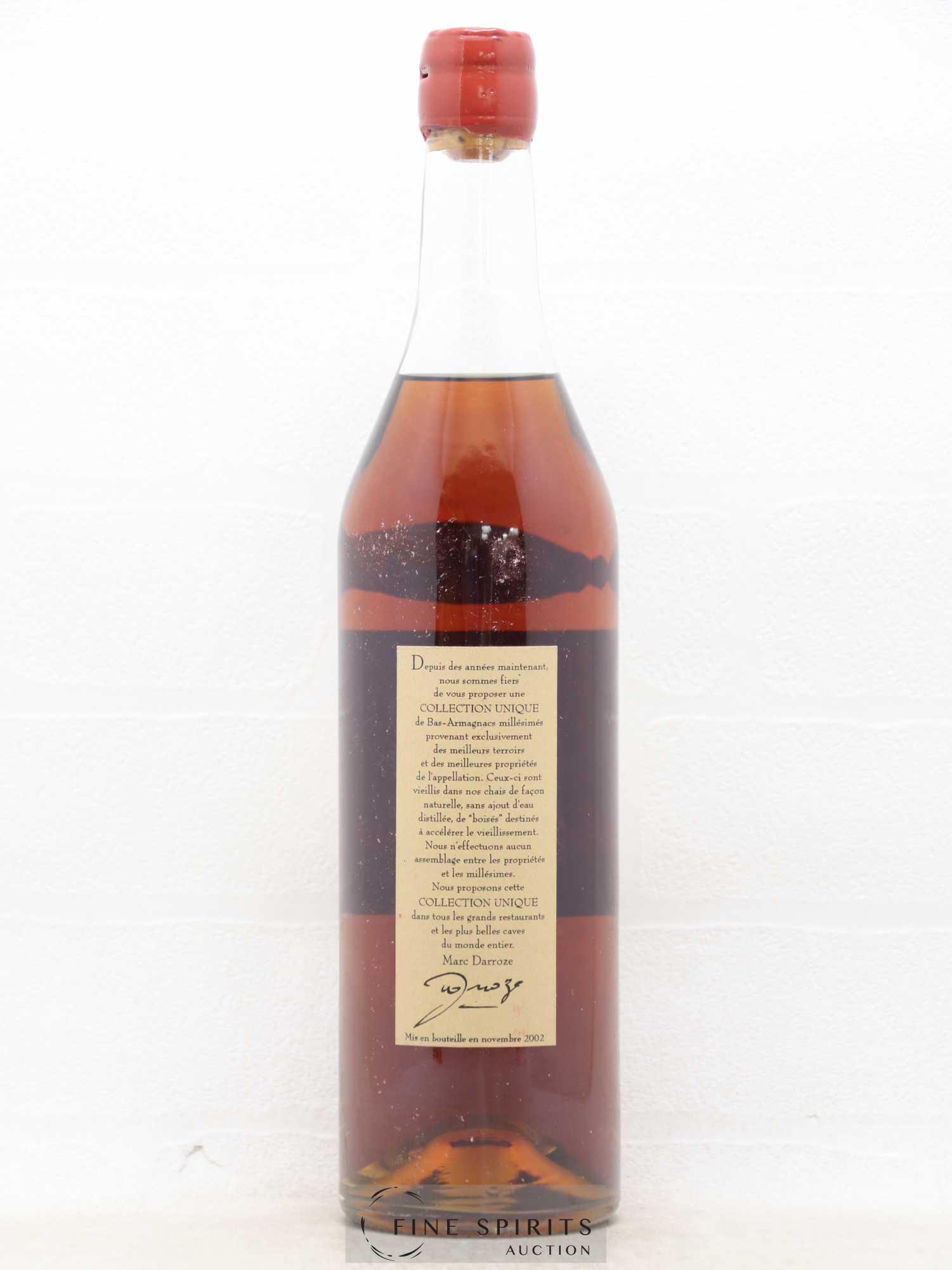 Francis Darroze 1963 Of. Domaine de Gaube bottled 2002 Collection Unique Bas-Armagnac - Lot de 1 bouteille - 1