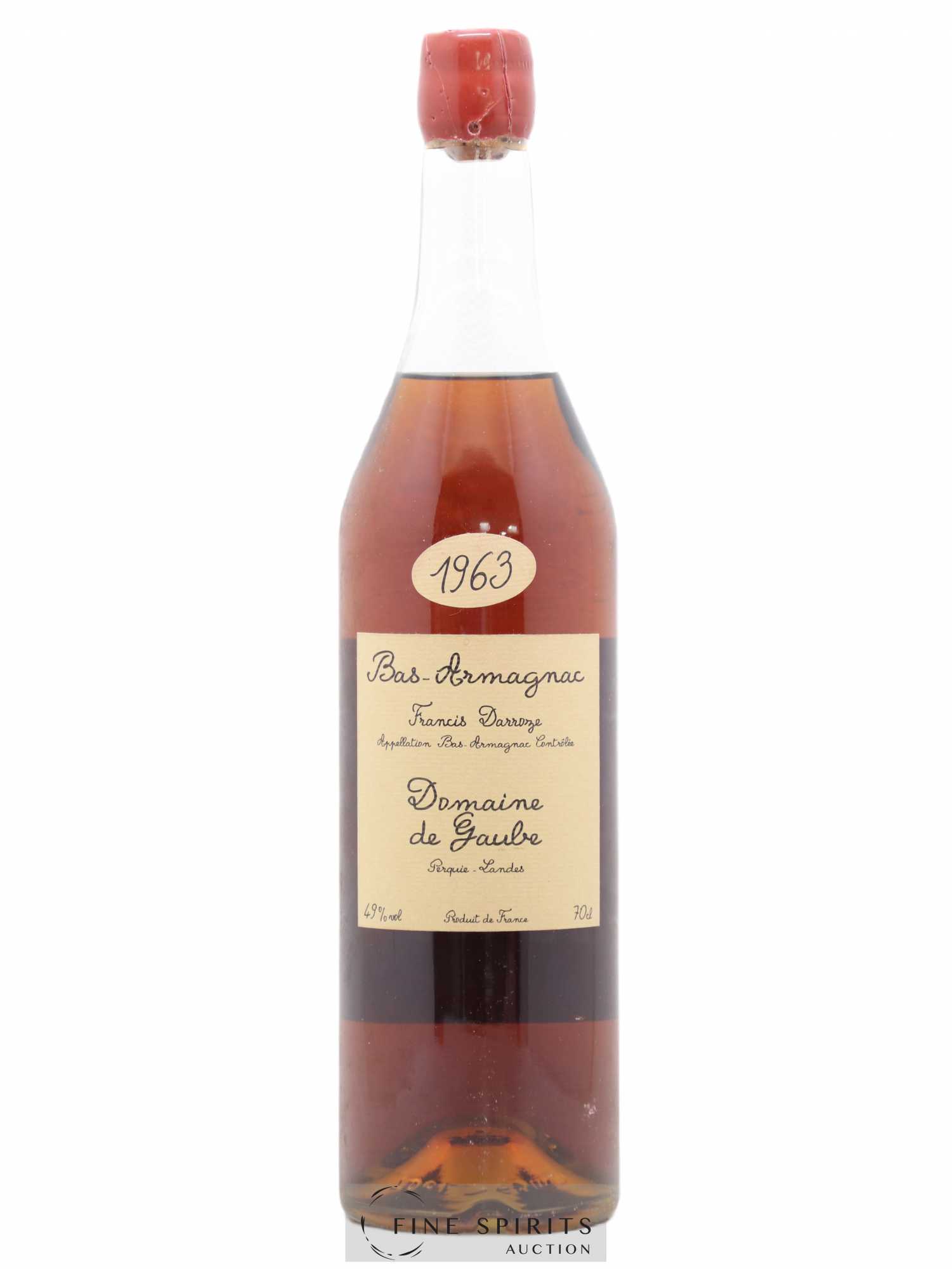 Francis Darroze 1963 Of. Domaine de Gaube bottled 2002 Collection Unique Bas-Armagnac - Lot de 1 bouteille - 0