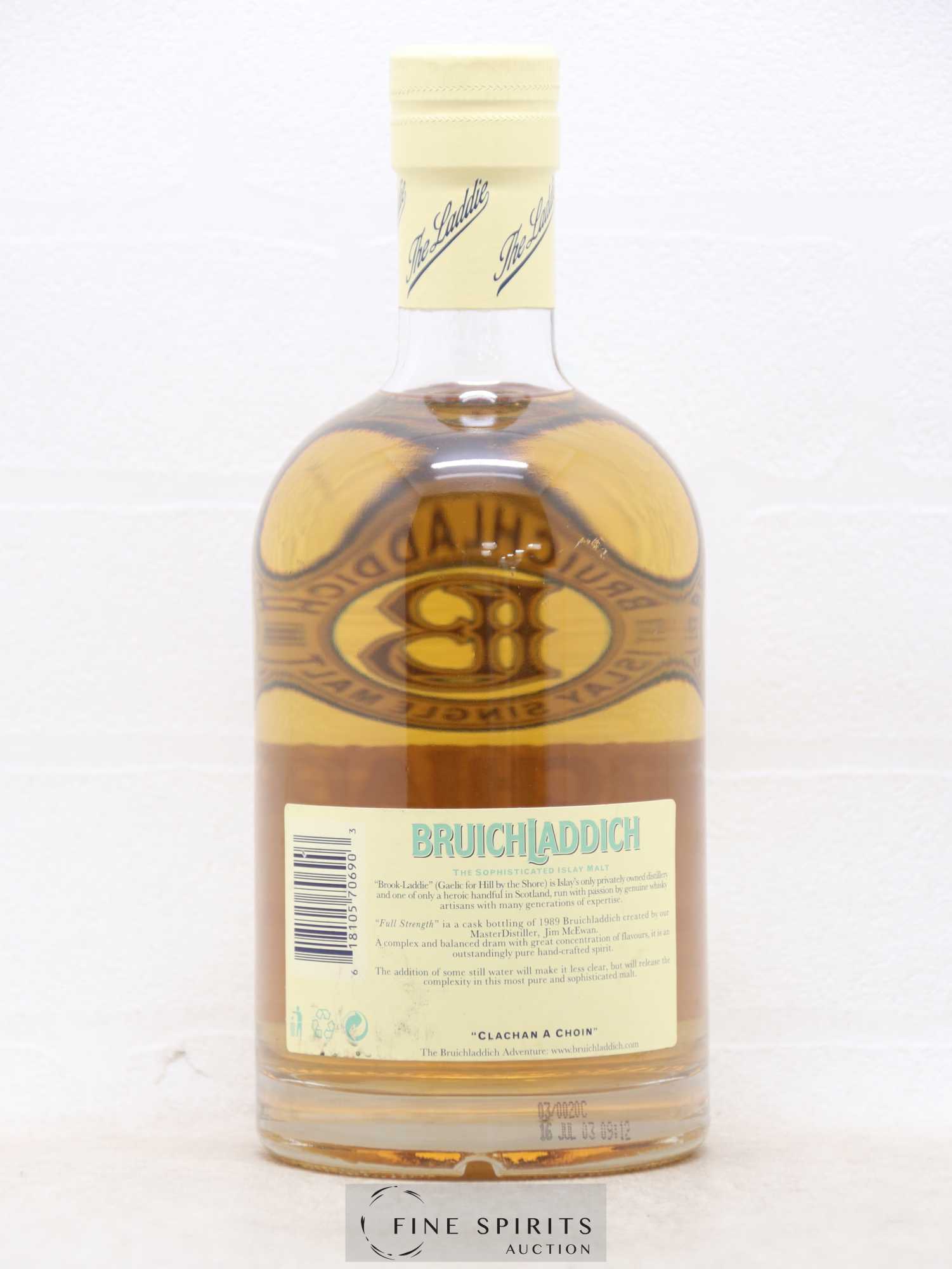 Bruichladdich 13 years 1989 Of. Full Strength Oak Casks - Lot de 1 bouteille - 1