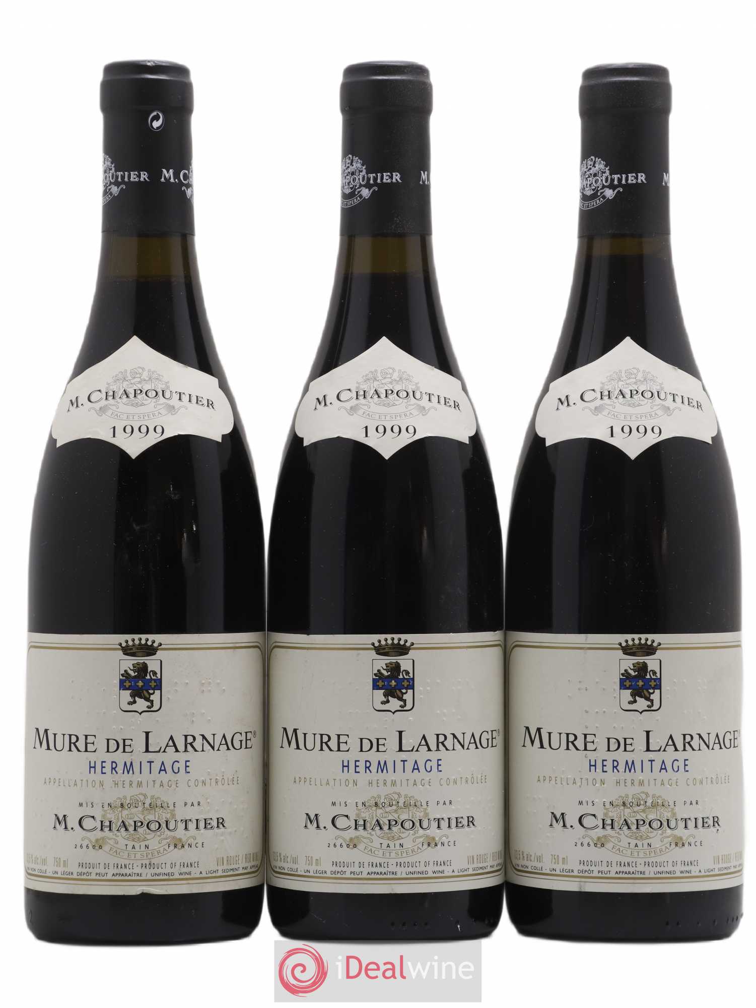 Hermitage Mure de Larnage Chapoutier (sans prix de réserve) 1999 - Posten von 3 Flaschen - 0