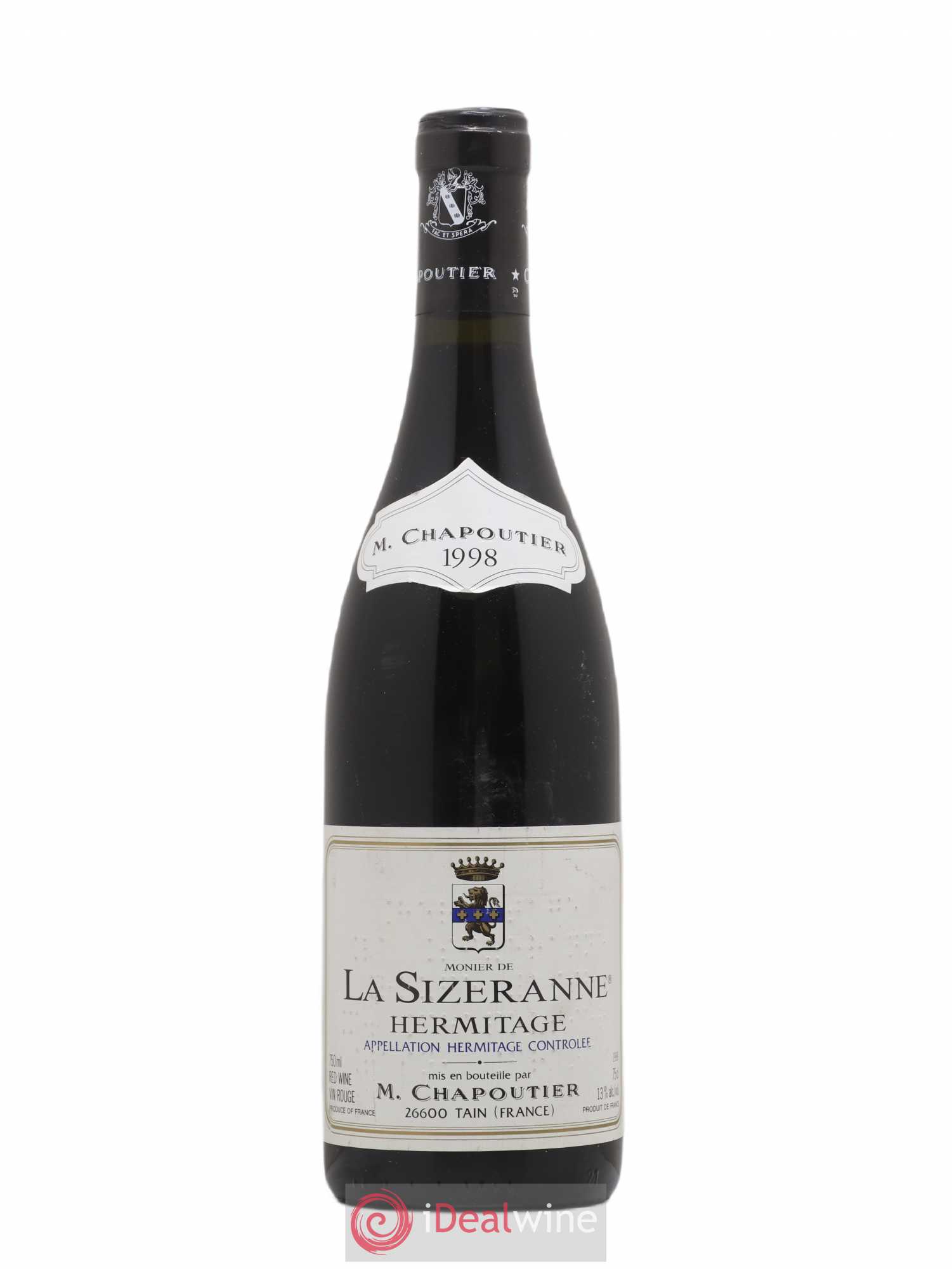 Hermitage Monier de La Sizeranne Chapoutier 1998 - Lot de 1 bouteille - 0