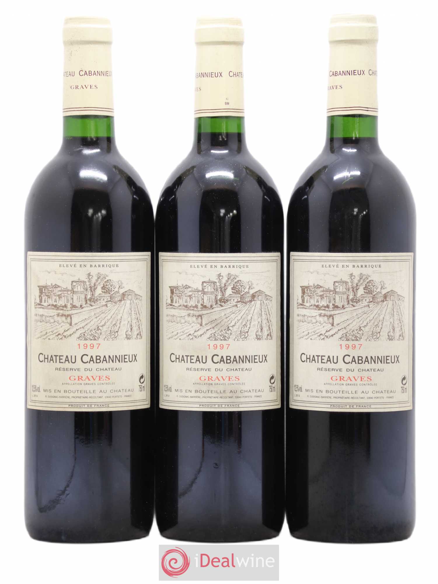 Château Cabannieux (sans prix de réserve) 1997 - Lot de 3 bouteilles - 0