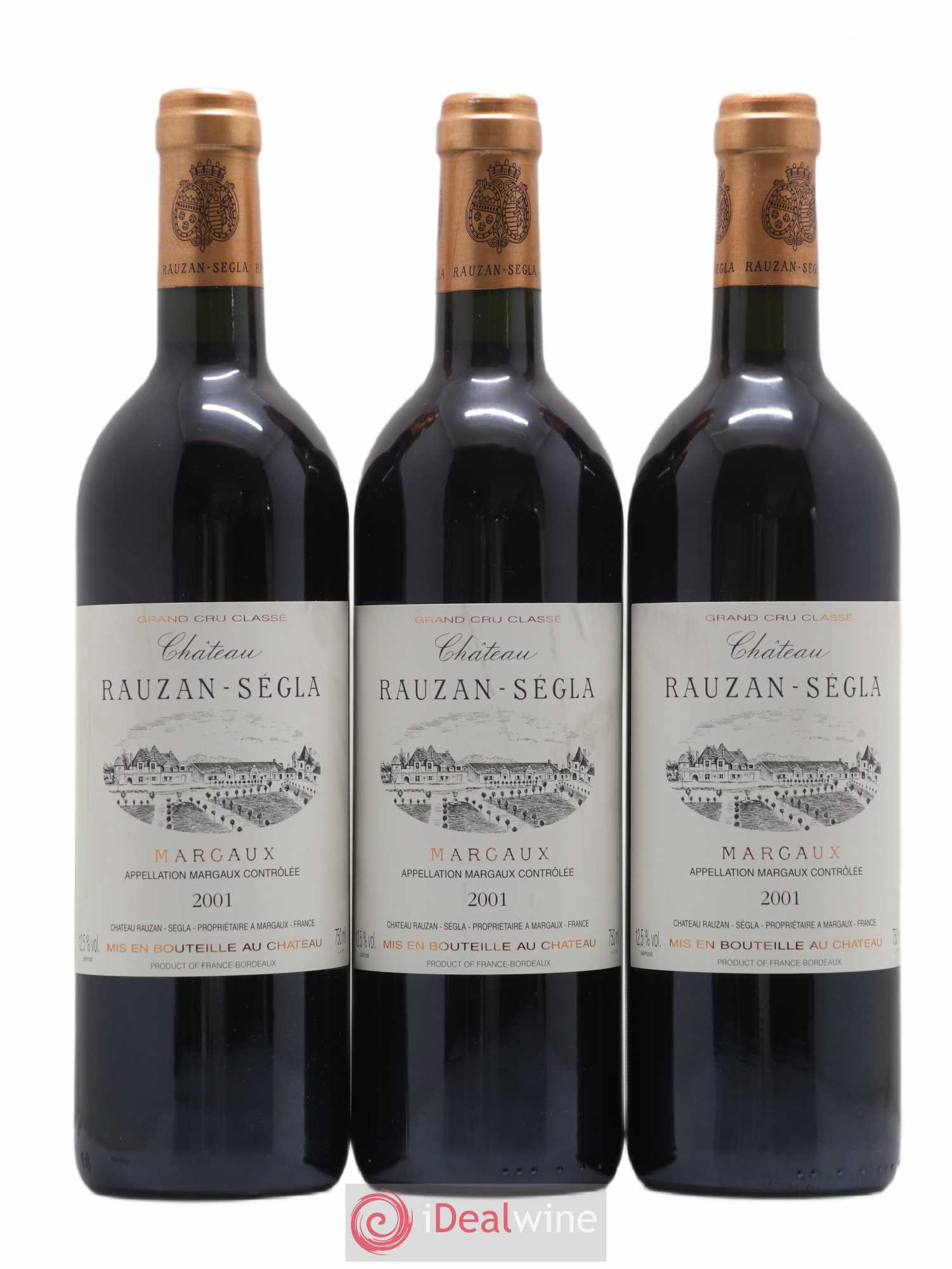 Château Rauzan Ségla Grand Cru Classé 2001 - Lot de 3 bouteilles - 0