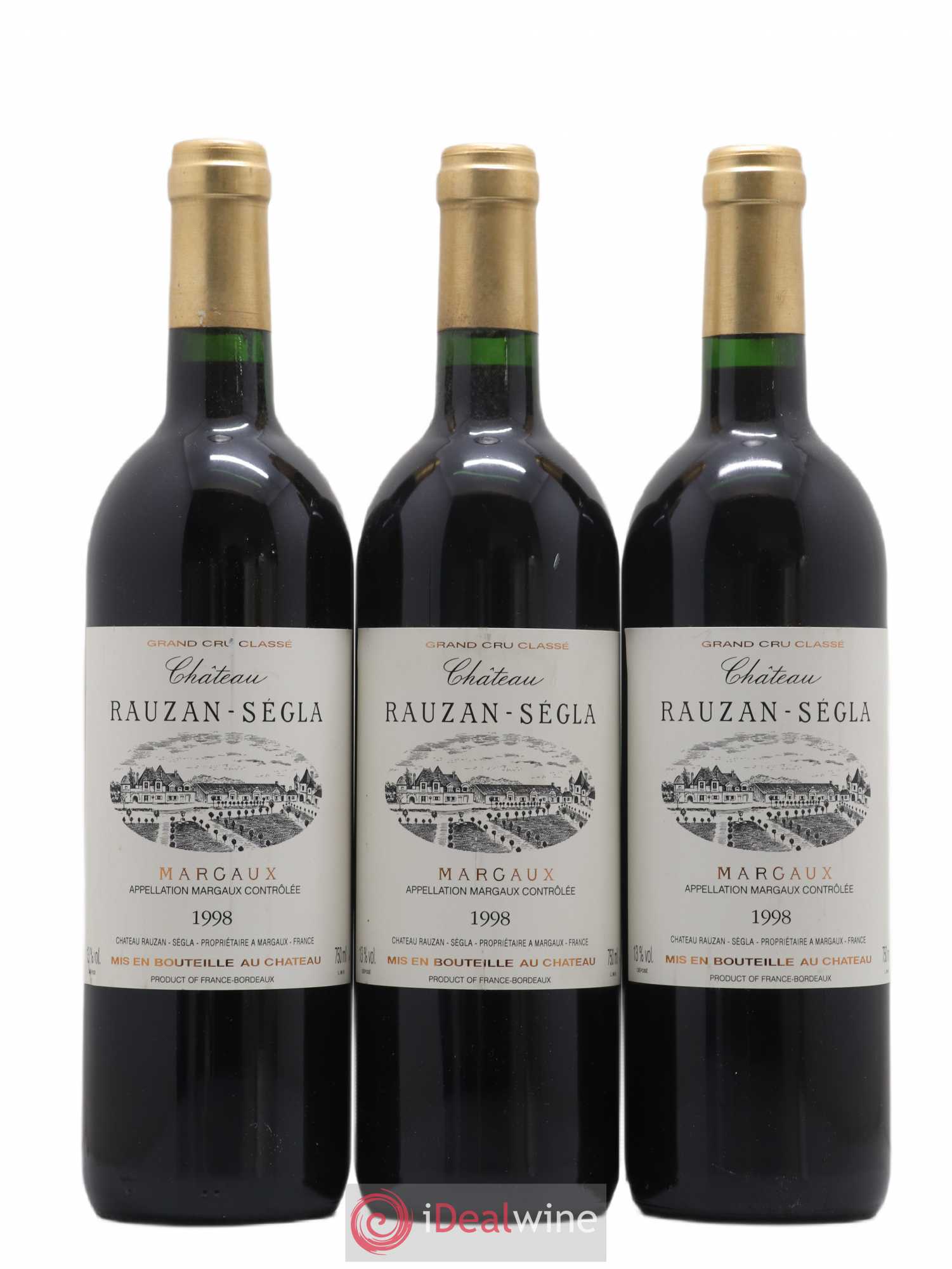 Château Rauzan Ségla Grand Cru Classé 1998 - Lot de 3 bouteilles - 0