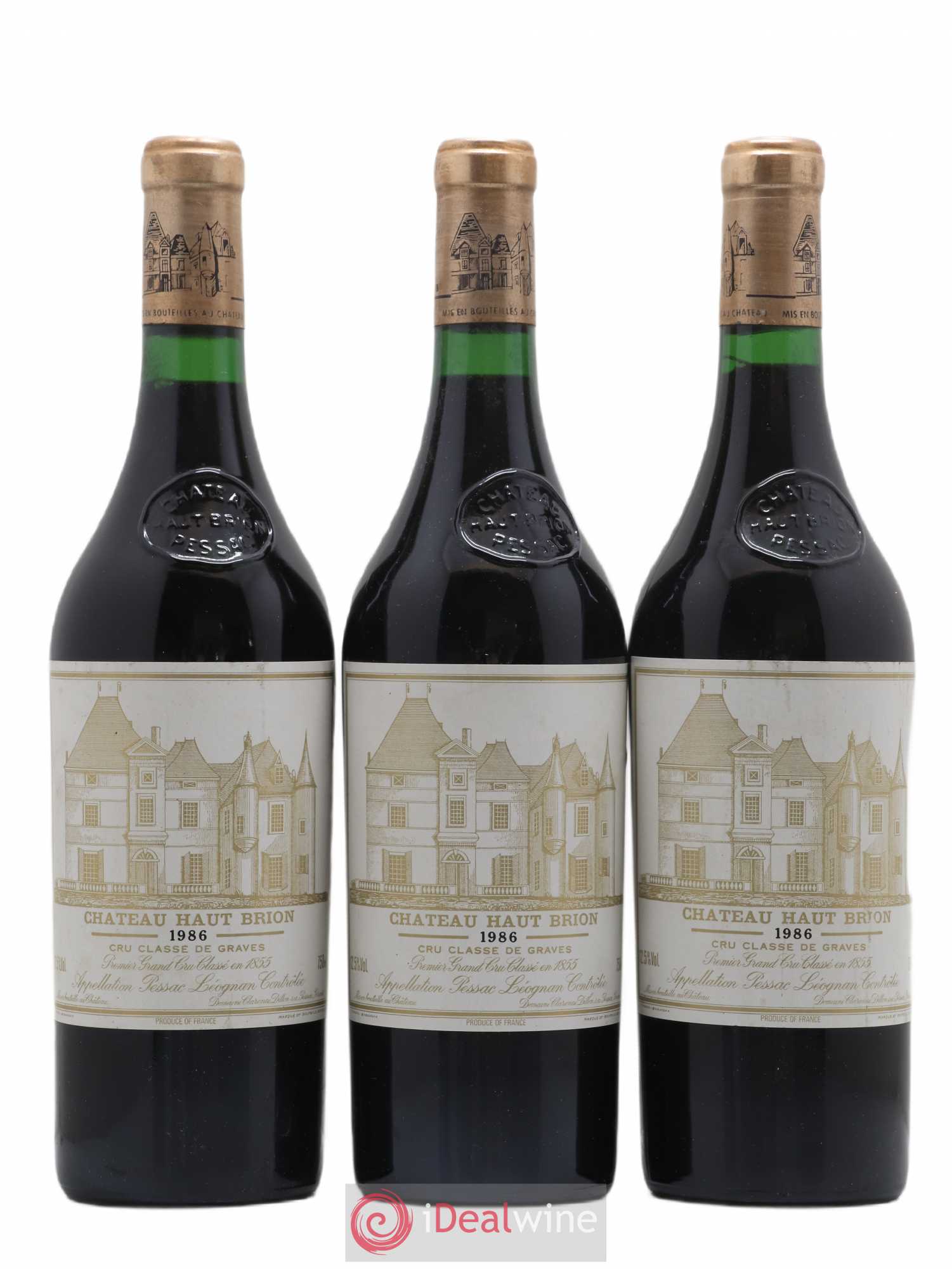Château Haut Brion 1er Grand Cru Classé 1986 - Lot de 3 bouteilles - 0