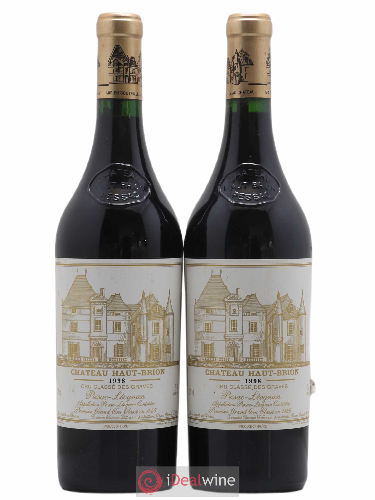 Château Haut Brion 1er Grand Cru Classé 1998 - Lot de 2 bouteilles - 0