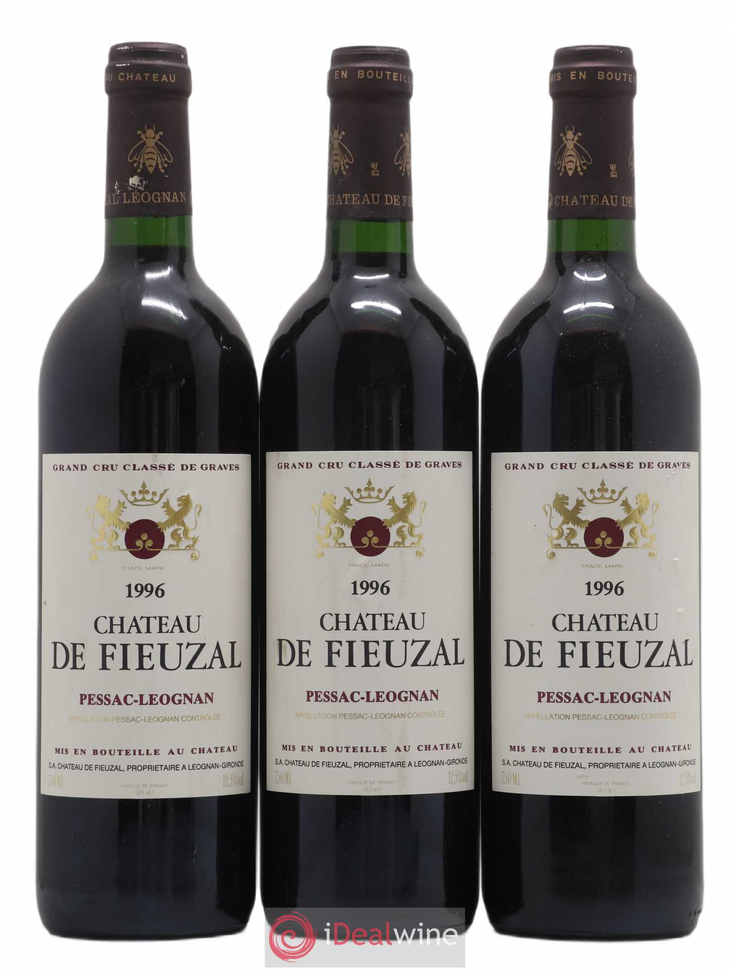Château de Fieuzal Cru Classé de Graves 1996 - Lot de 3 bouteilles - 0