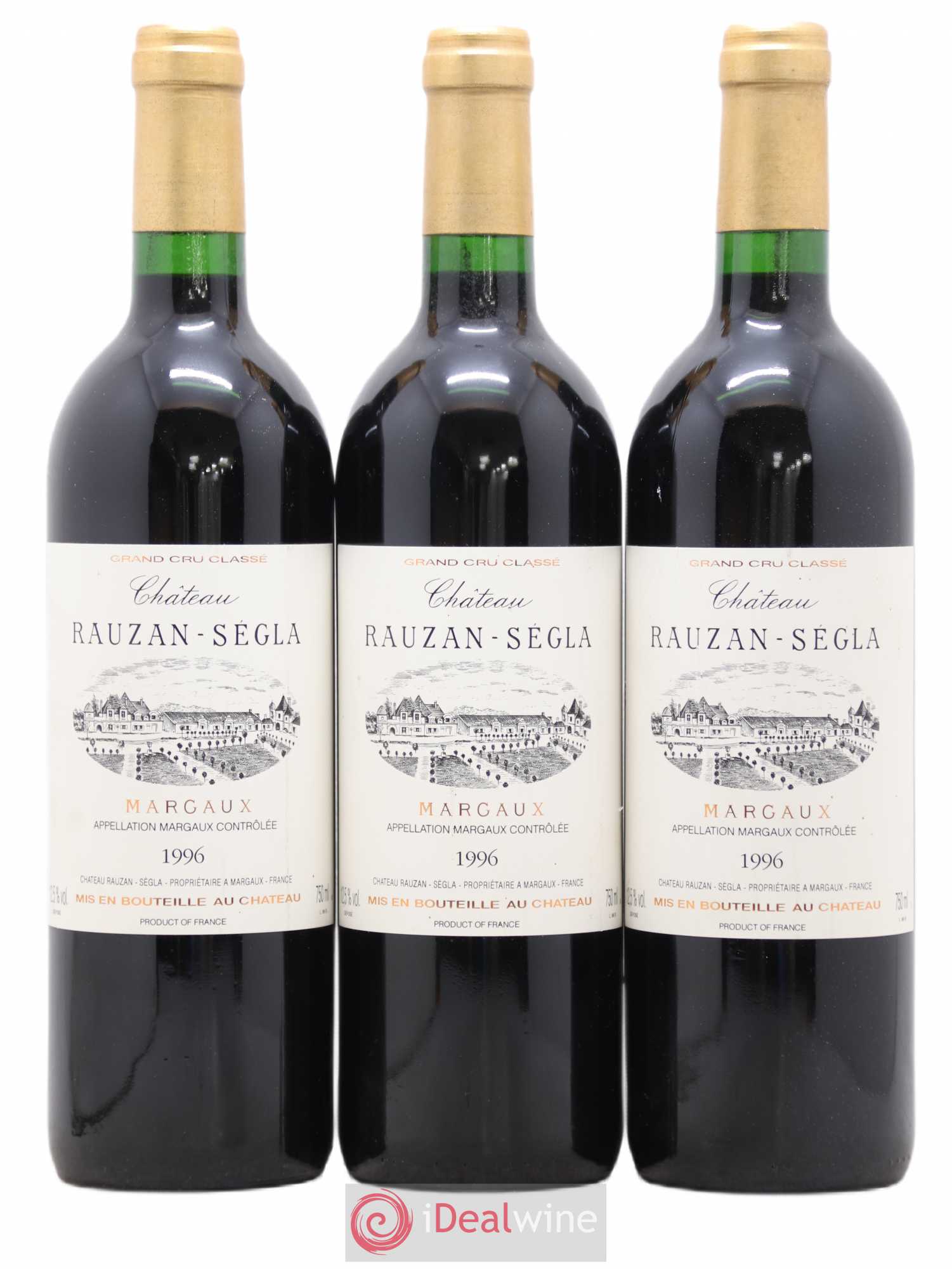 Château Rauzan Ségla Grand Cru Classé (sans prix de réserve) 1996 - Lot de 3 bouteilles - 0