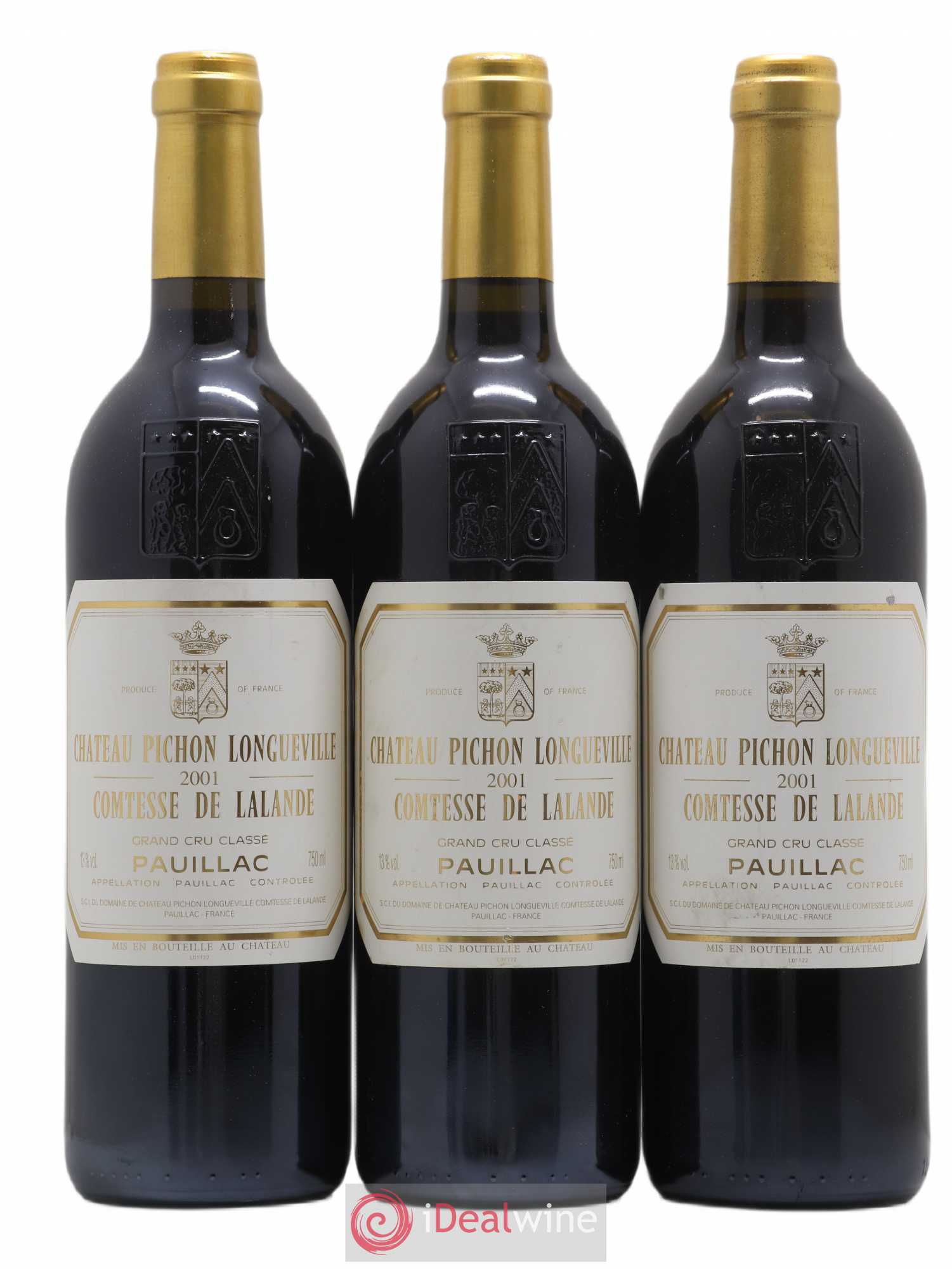 Château Pichon Longueville Comtesse de Lalande 2ème Grand Cru Classé 2001 - Lot de 3 bouteilles - 0