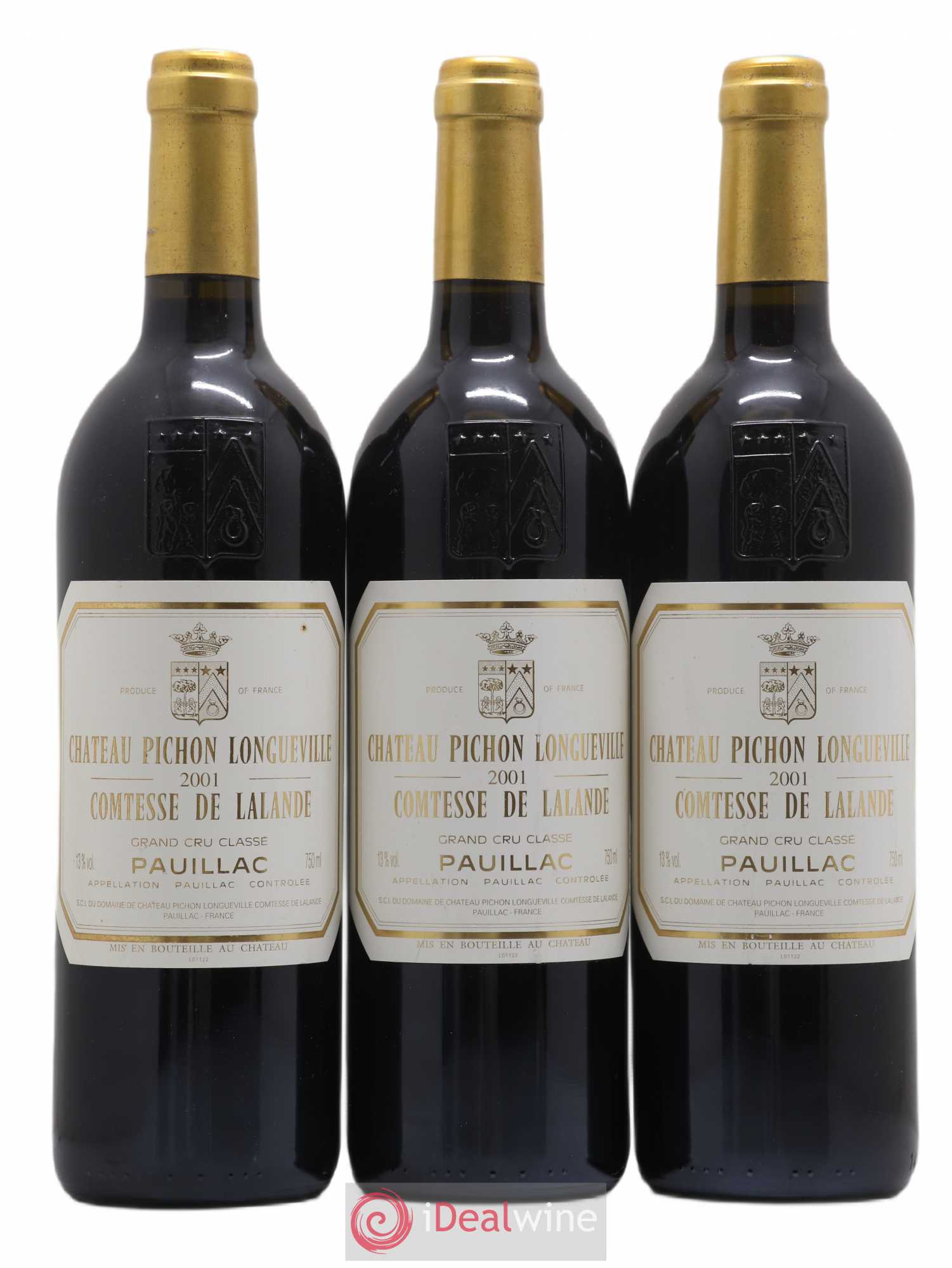 Château Pichon Longueville Comtesse de Lalande 2ème Grand Cru Classé 2001 - Lot de 3 bouteilles - 0