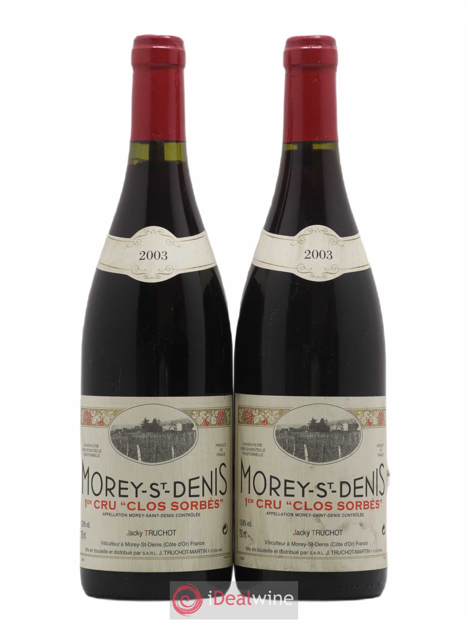 Morey-Saint-Denis 1er Cru Clos Sorbés Jacky Truchot 2003 - Lot de 2 bouteilles - 0