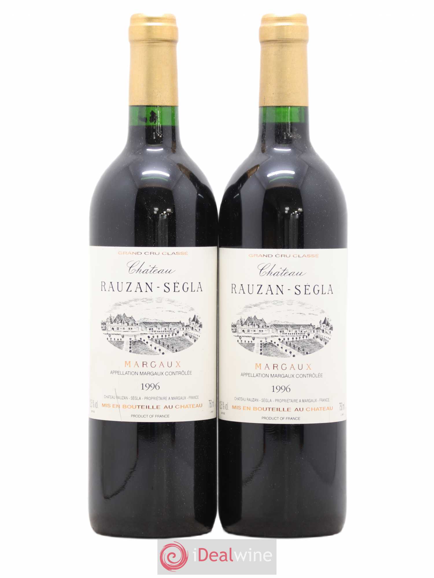 Château Rauzan Ségla Grand Cru Classé 1996 - Lot de 2 bouteilles - 0