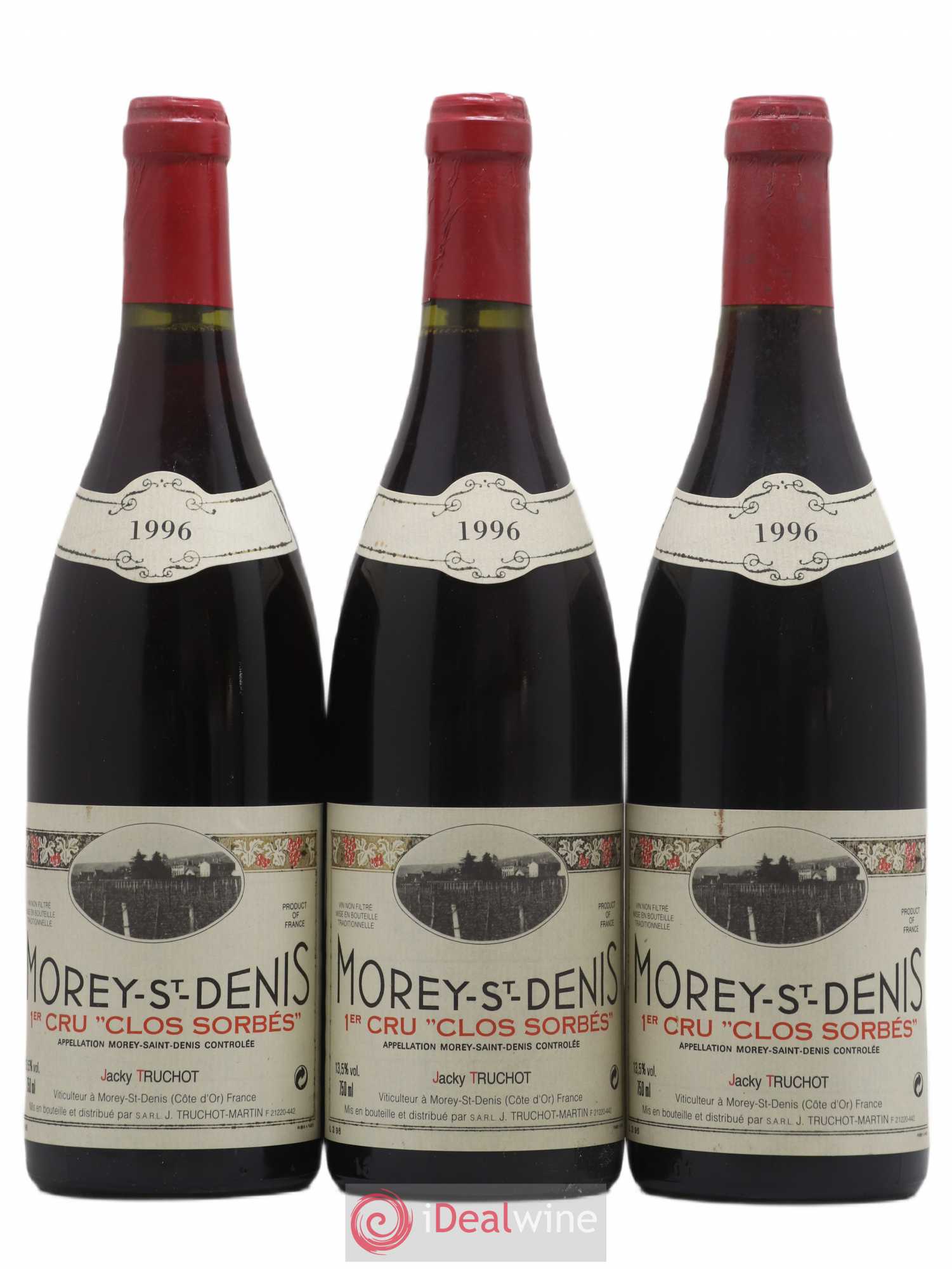 Morey-Saint-Denis 1er Cru Clos Sorbés Jacky Truchot 1996 - Lot de 3 bouteilles - 0