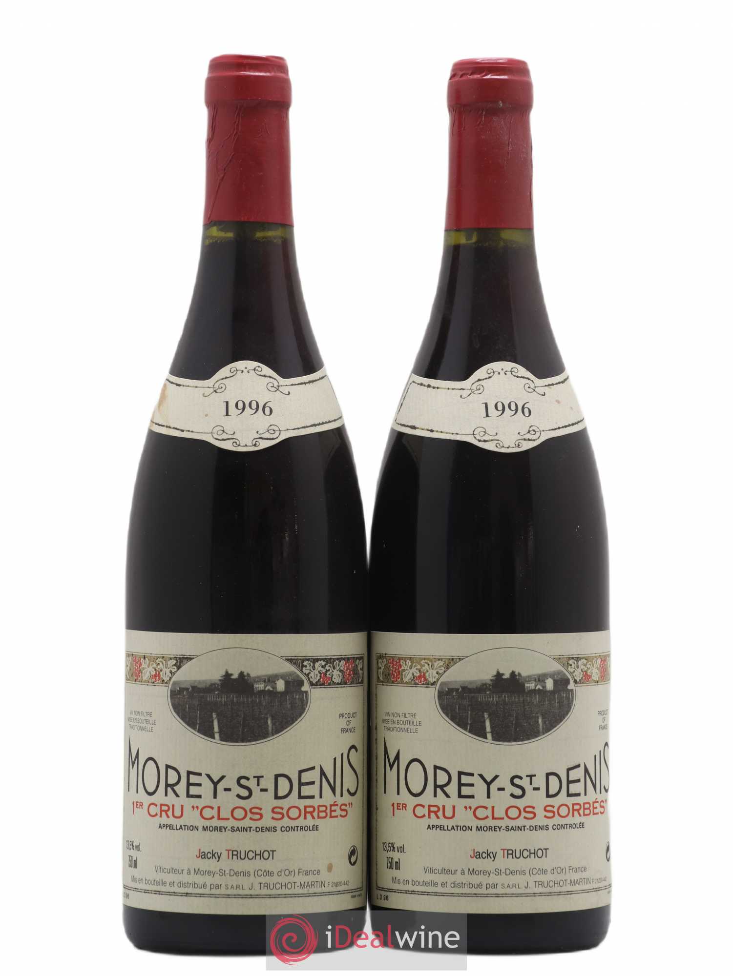 Morey-Saint-Denis 1er Cru Clos Sorbés Jacky Truchot 1996 - Lot de 2 bouteilles - 0