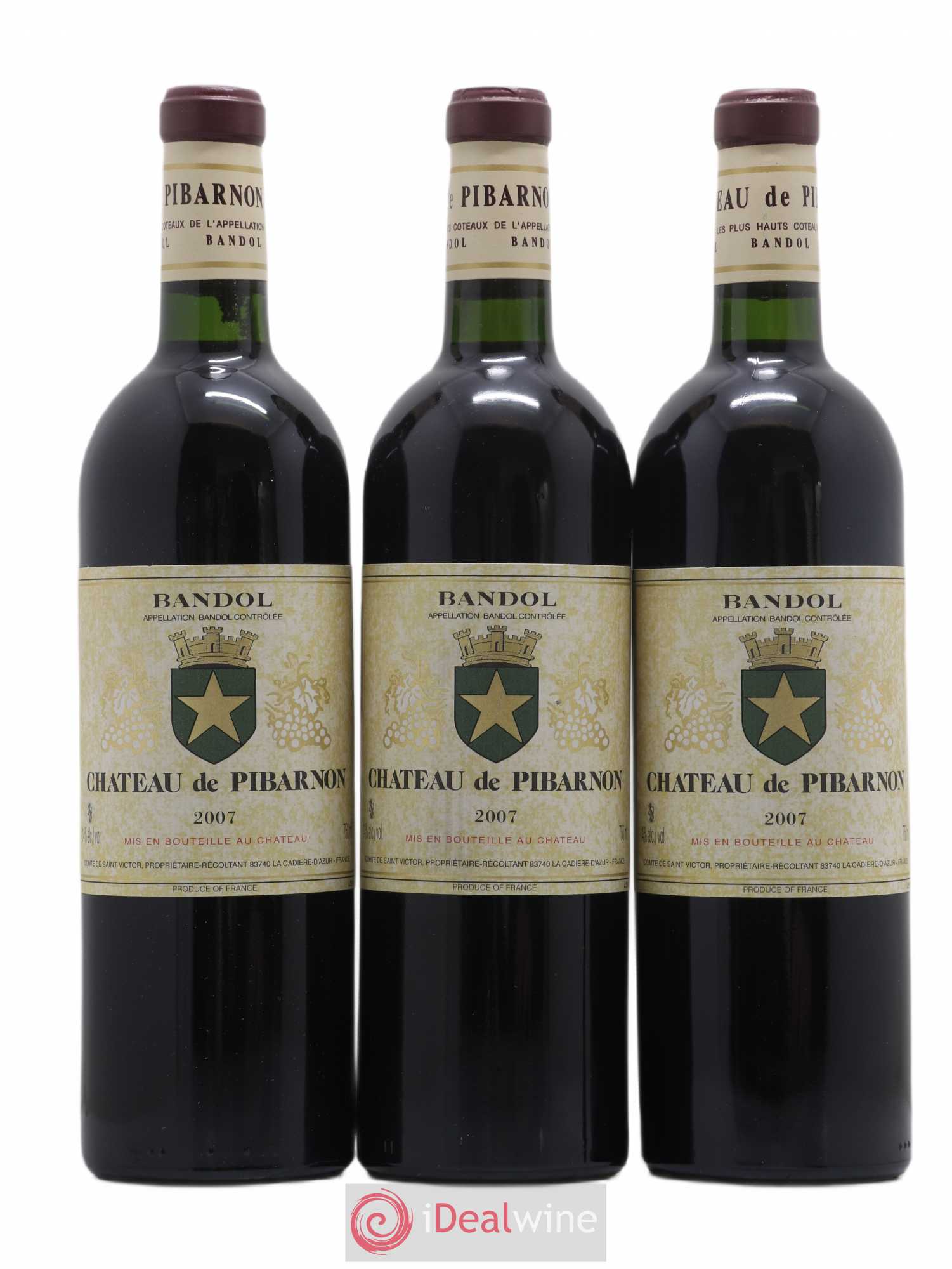Bandol Château de Pibarnon Comte de Saint-Victor 2007 - Lot de 3 bouteilles - 0