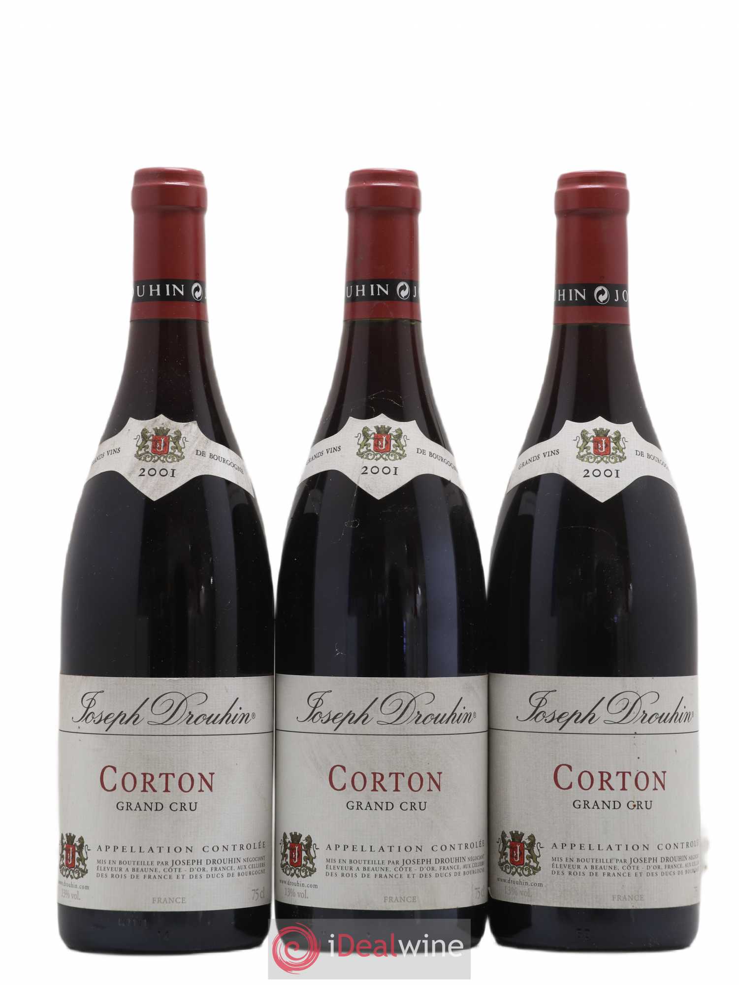 Corton Grand Cru Joseph Drouhin (sans prix de réserve) 2001 - Lot de 3 bouteilles - 0