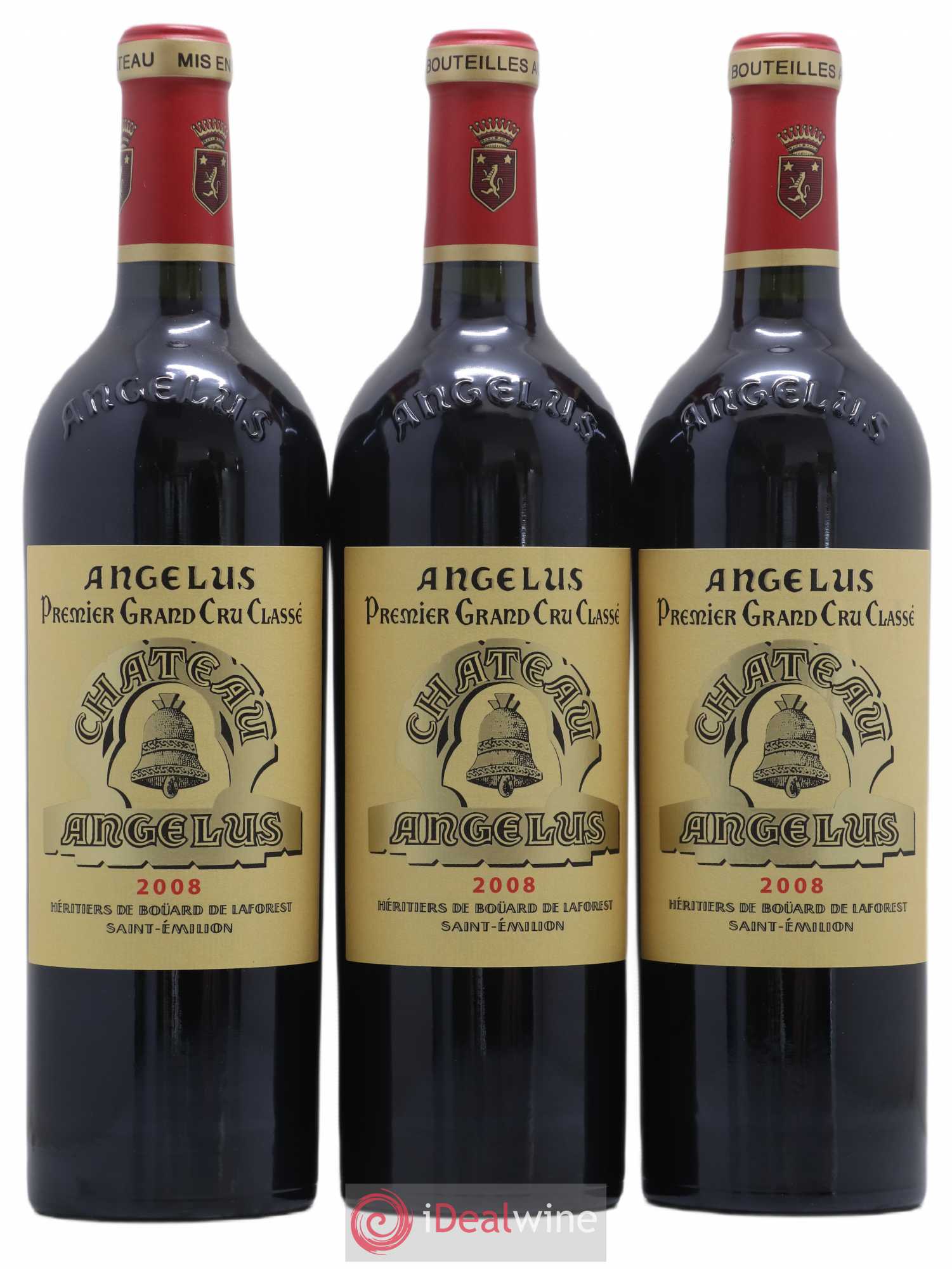 Château Angélus 1er Grand Cru Classé A 2008 - Lot de 3 bouteilles - 0