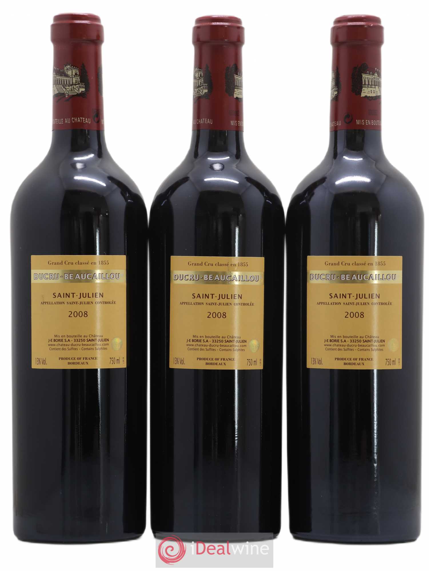 Château Ducru Beaucaillou 2ème Grand Cru Classé 2008 - Lot de 3 bouteilles - 1