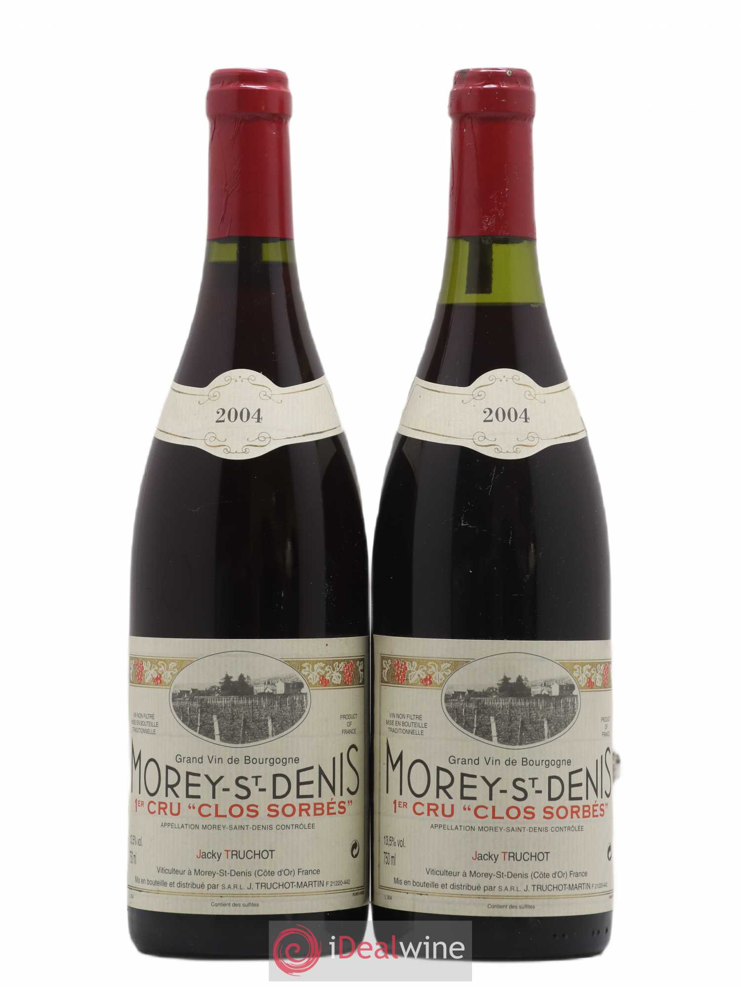 Morey-Saint-Denis 1er Cru Clos Sorbés Jacky Truchot 2004 - Lot de 2 bouteilles - 0