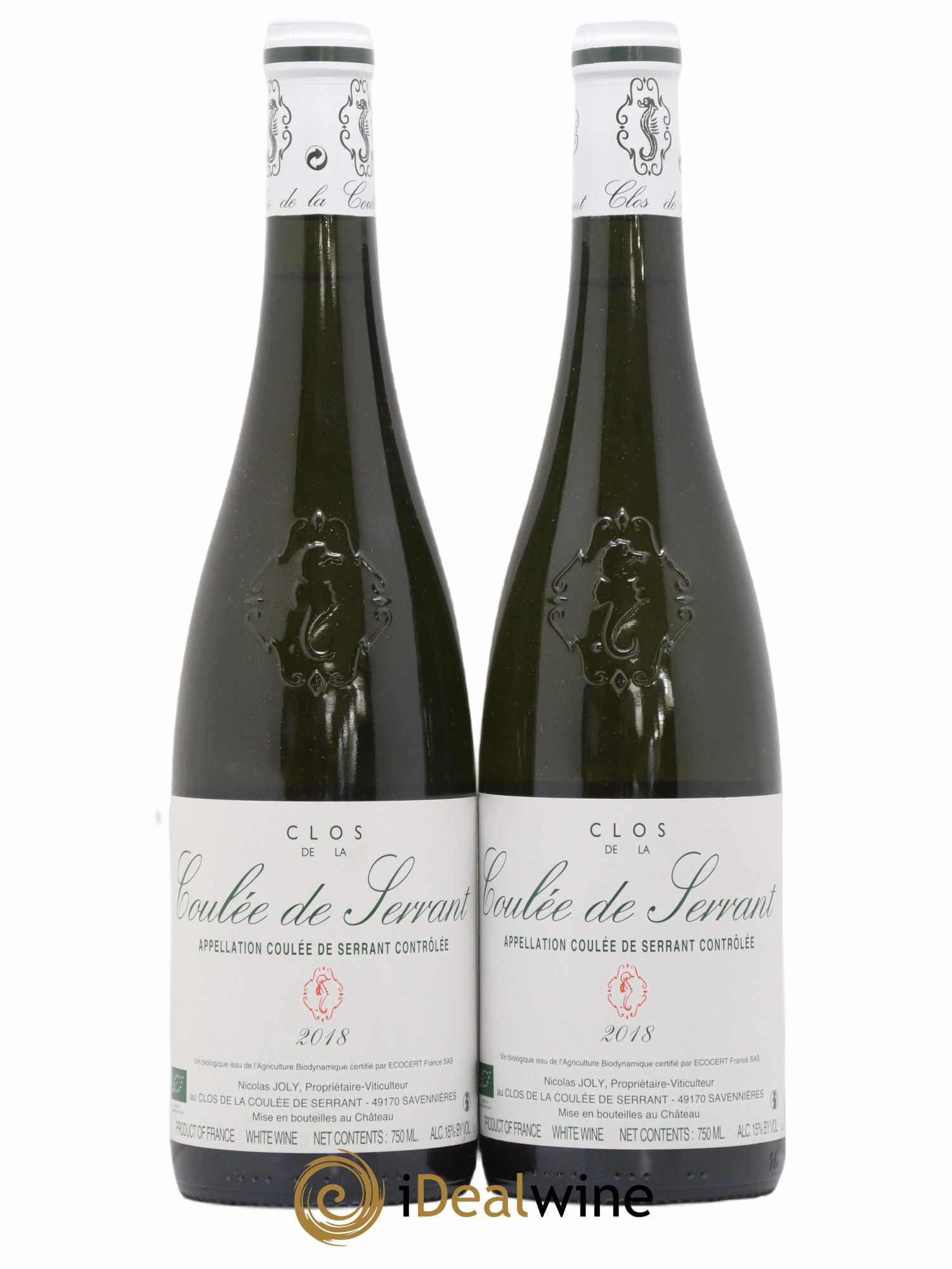 Savennières Clos de la Coulée de Serrant Vignobles de la Coulée de Serrant - Nicolas Joly (sans prix de réserve) 2018 - Lot de 2 bouteilles - 0