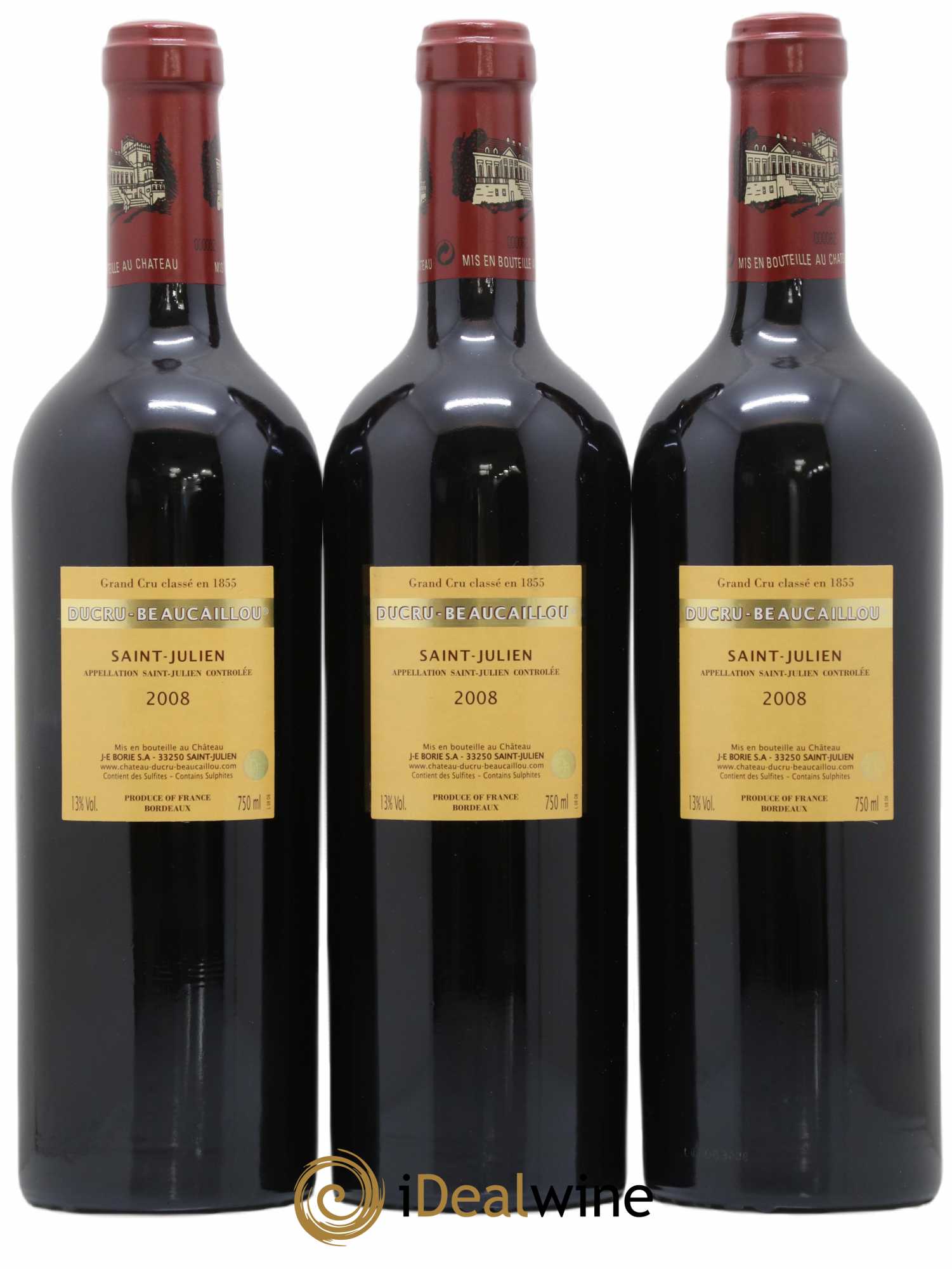 Château Ducru Beaucaillou 2ème Grand Cru Classé 2008 - Lot de 3 bouteilles - 1