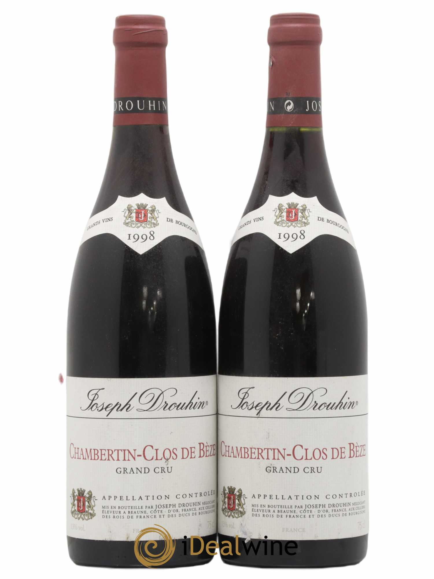 Chambertin Clos de Bèze Grand Cru Joseph Drouhin (sans prix de réserve) 1998 - Lot de 2 bouteilles - 0