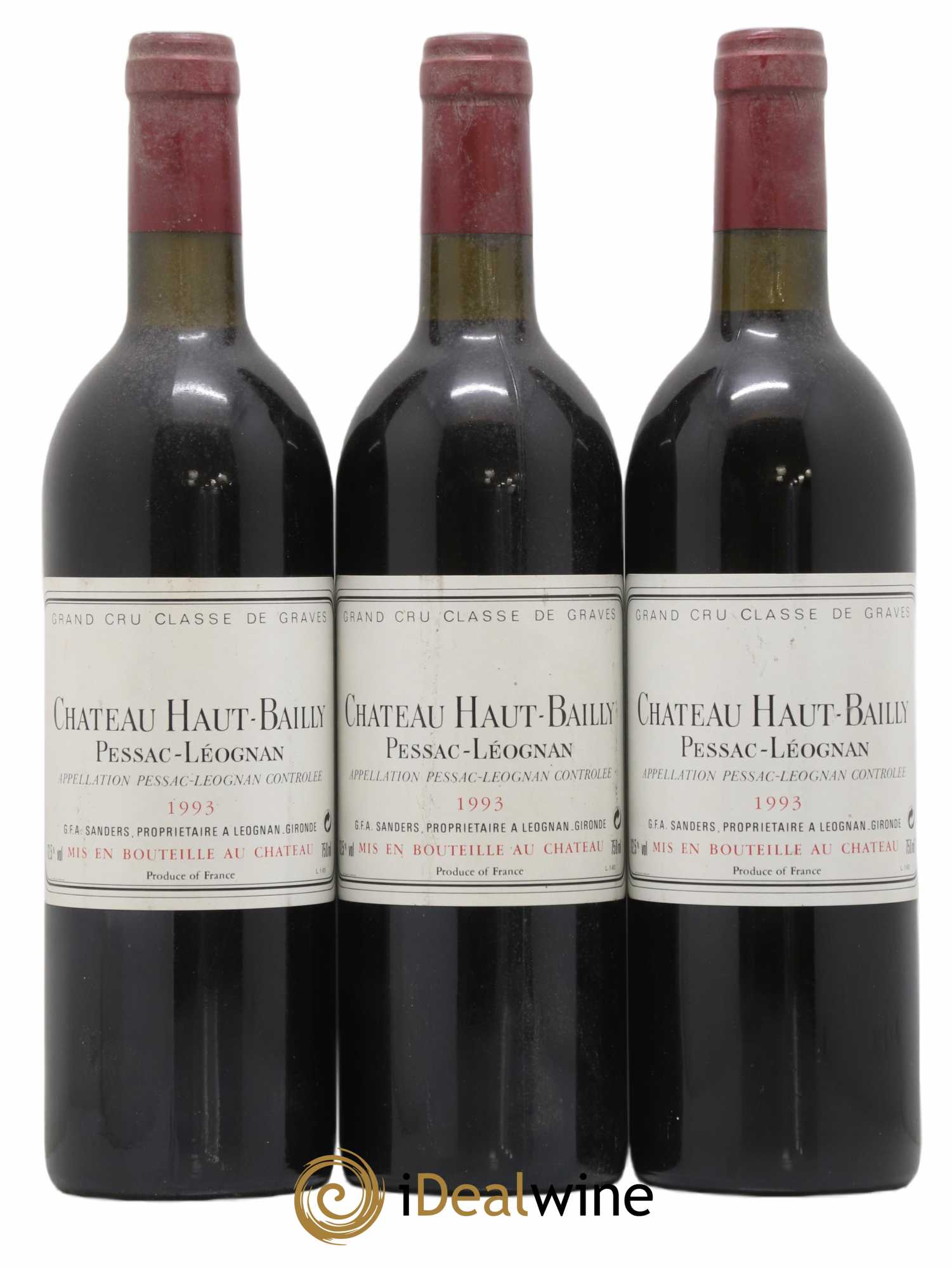 Château Haut-Bailly Cru Classé de Graves 1993 - Lot de 3 bouteilles - 0