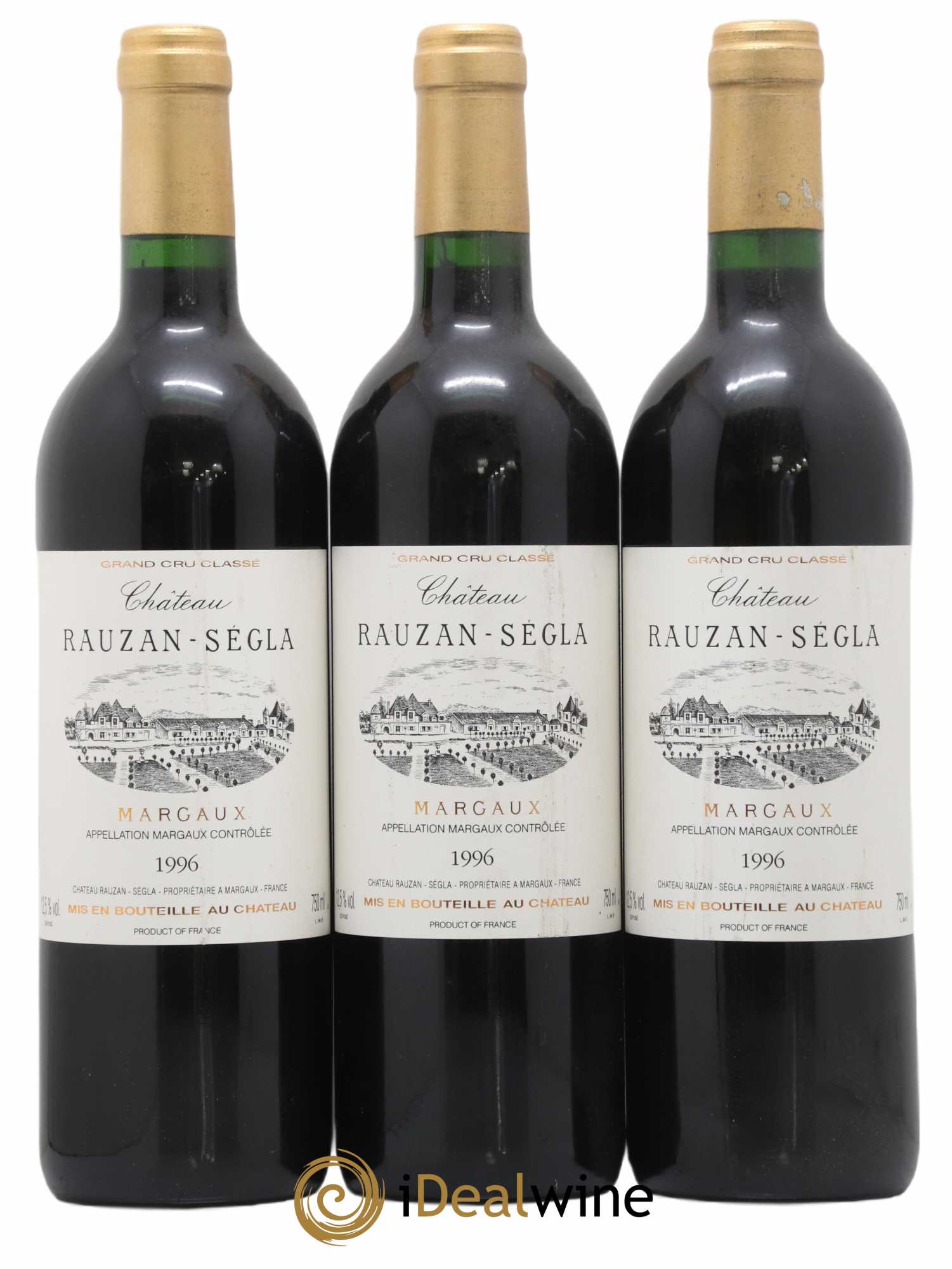 Château Rauzan Ségla Grand Cru Classé (sans prix de réserve) 1996 - Lot de 3 bouteilles - 0