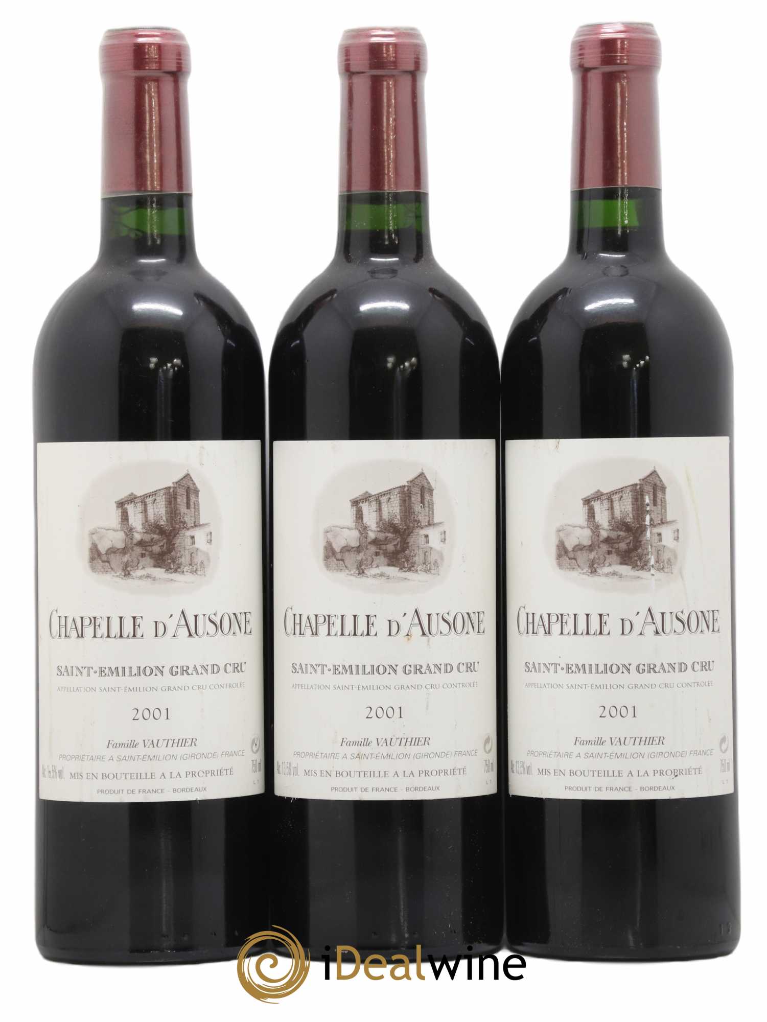 Chapelle d'Ausone Second Vin 2001 - Lot de 3 bouteilles - 0