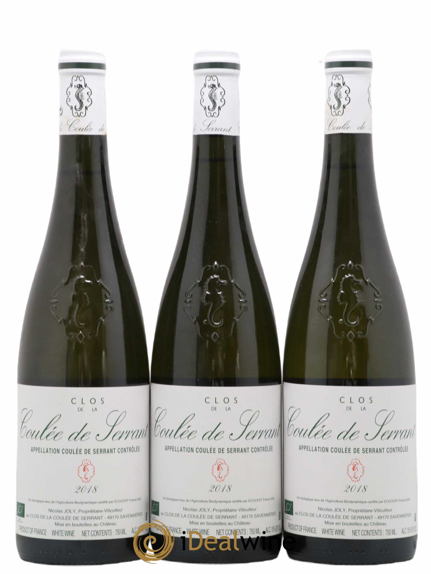 Savennières Clos de la Coulée de Serrant Vignobles de la Coulée de Serrant - Nicolas Joly 2018 - Lot de 3 bouteilles - 0