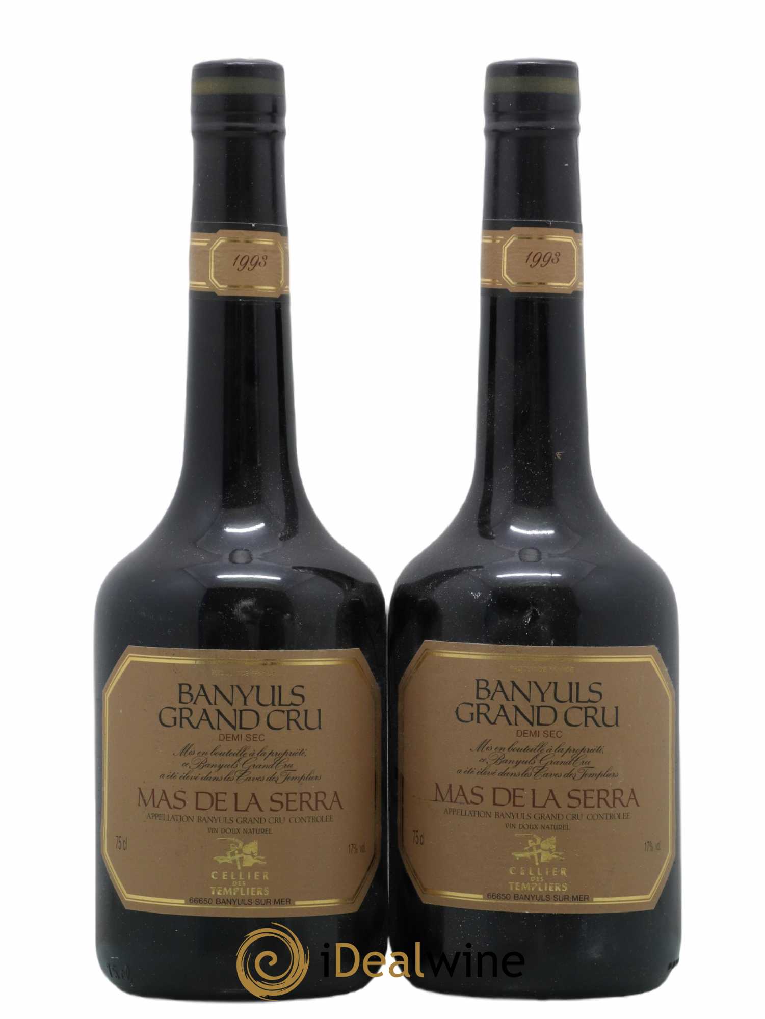 Banyuls Mas De La Serra Cellier Des Templiers 1993 - Lot de 2 bouteilles - 0