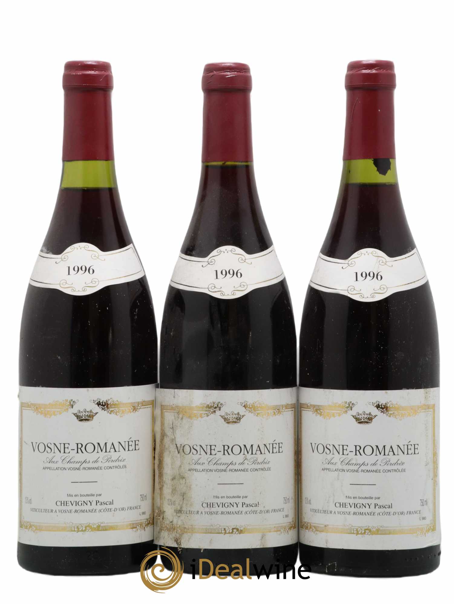 Vosne-Romanée Champs Perdrix Chevigny 1996 - Lot de 3 bouteilles - 0