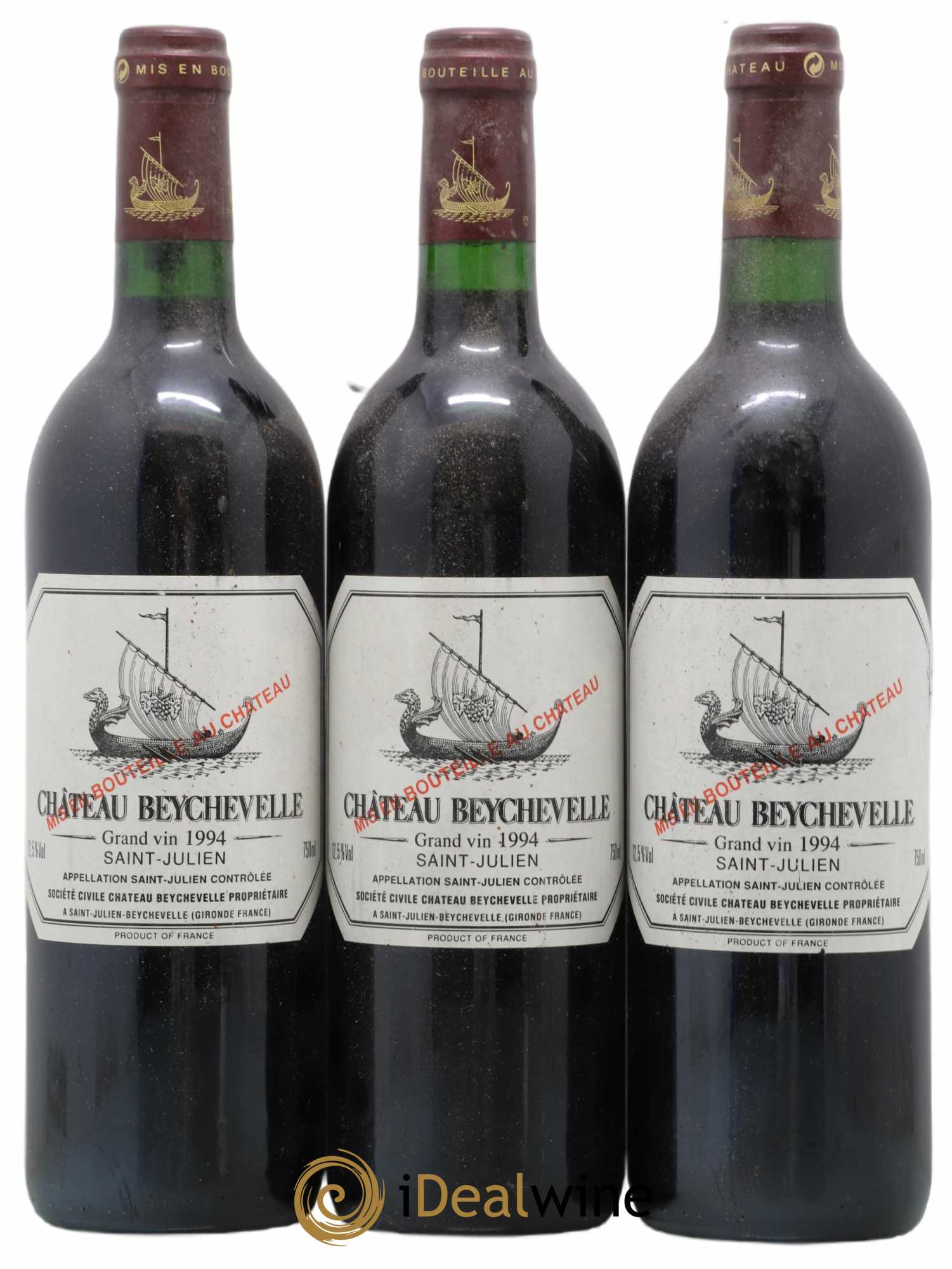 Château Beychevelle 4ème Grand Cru Classé 1994 - Lot de 3 bouteilles - 0