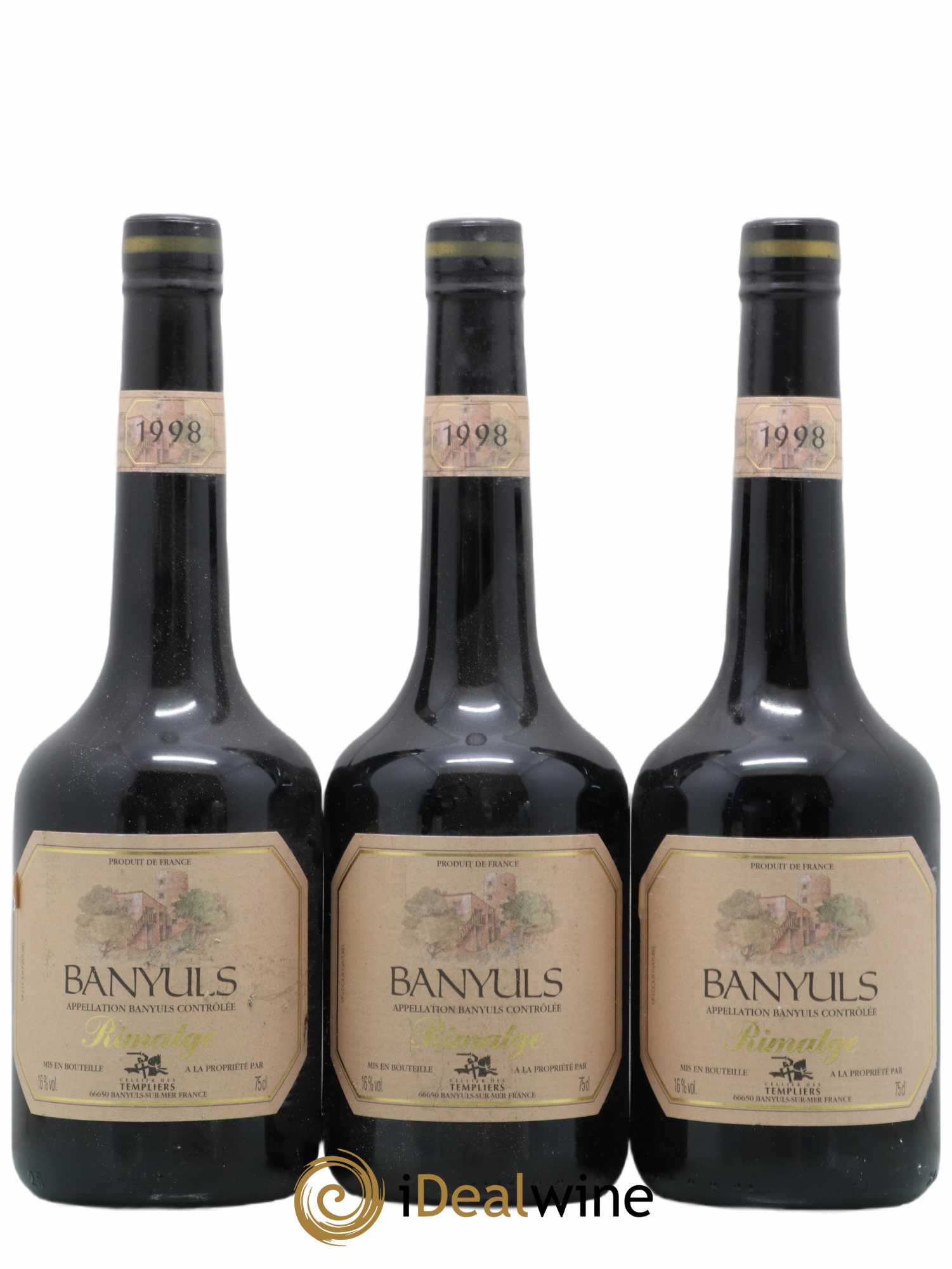 Banyuls Rimatge Cellier Des Templiers 1998 - Posten von 3 Flaschen - 0