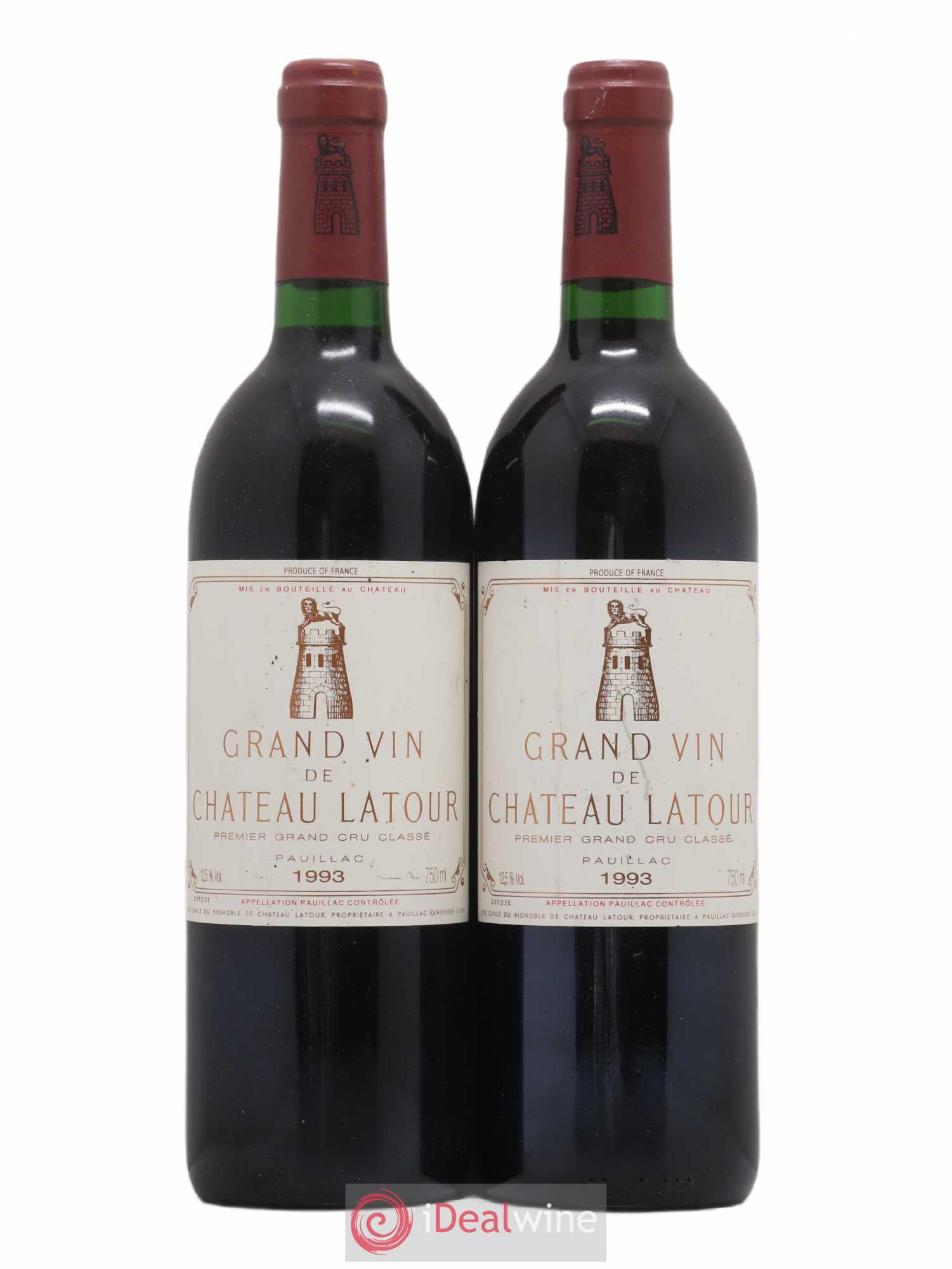 Château Latour 1er Grand Cru Classé 1993 - Lot de 2 bouteilles - 0