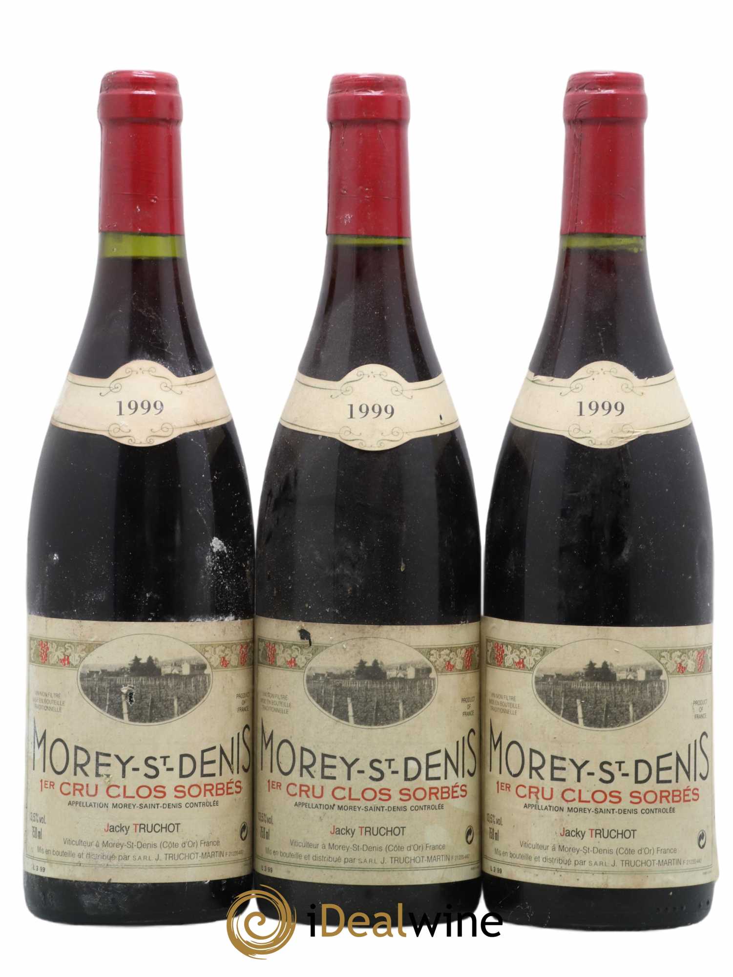 Morey-Saint-Denis 1er Cru Clos Sorbés Jacky Truchot 1999 - Lot de 3 bouteilles - 0