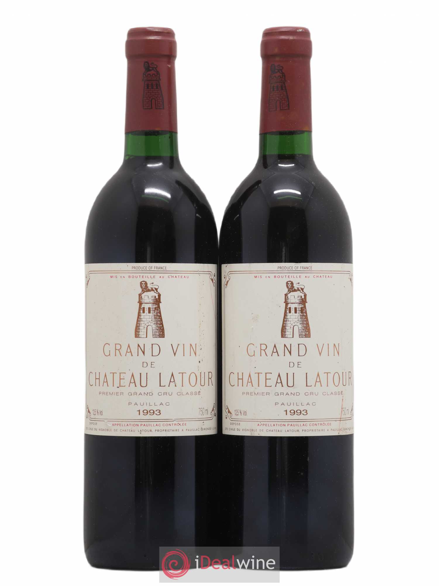 Château Latour 1er Grand Cru Classé 1993 - Lot de 2 bouteilles - 0