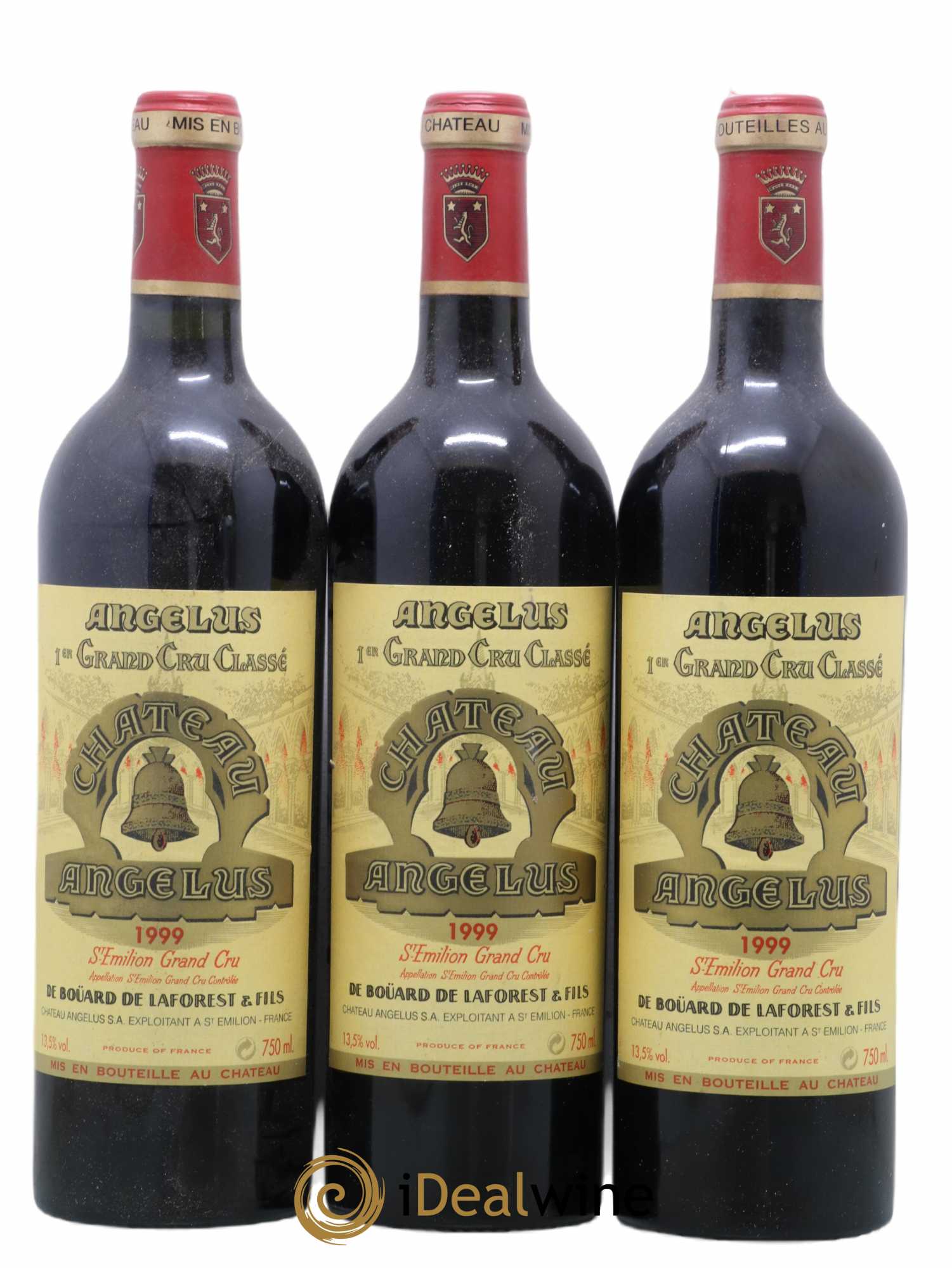 Château Angélus 1er Grand Cru Classé A 1999 - Lot de 3 bouteilles - 0