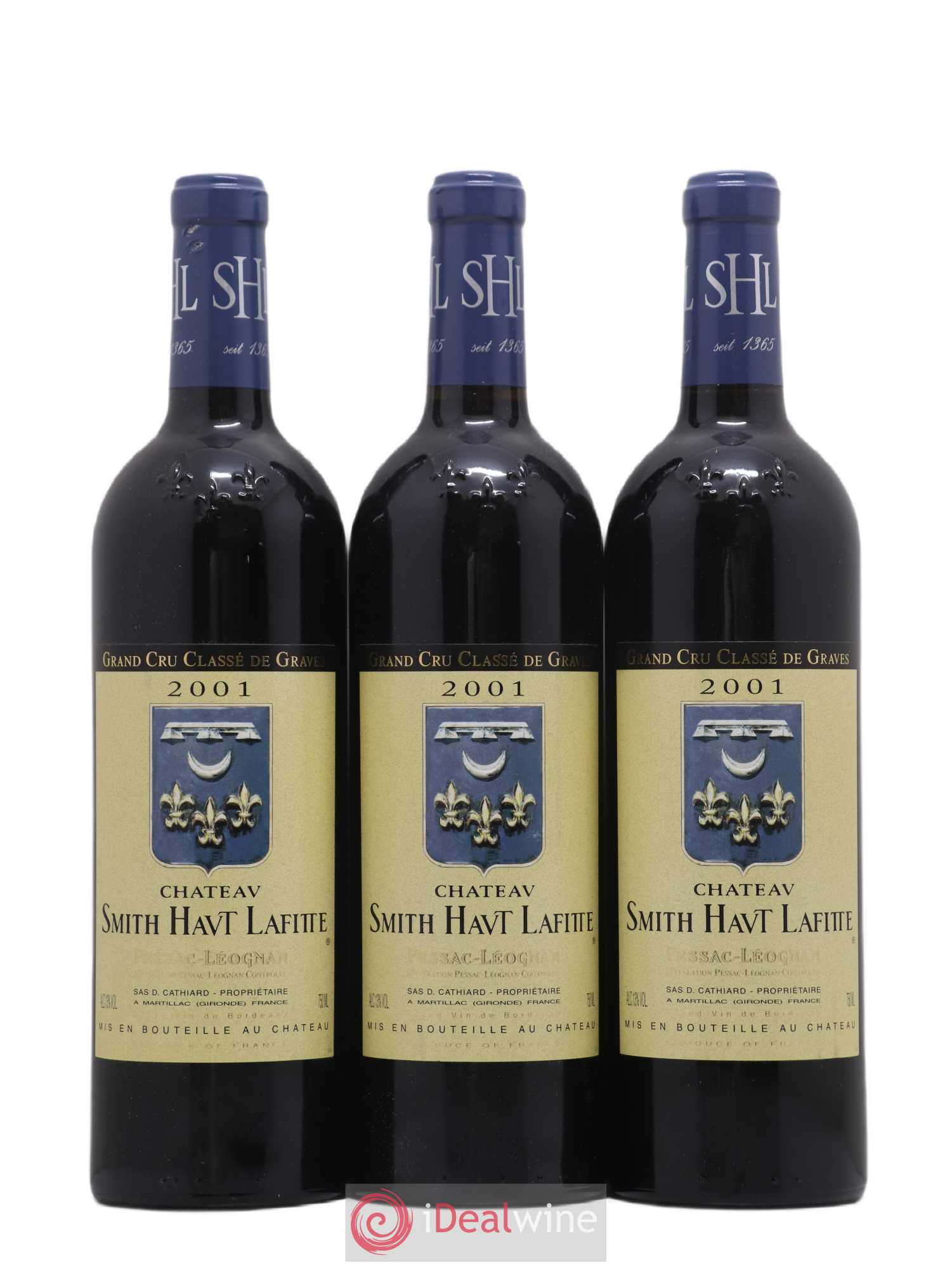 Château Smith Haut Lafitte Cru Classé de Graves 2001 - Lot de 3 bouteilles - 0