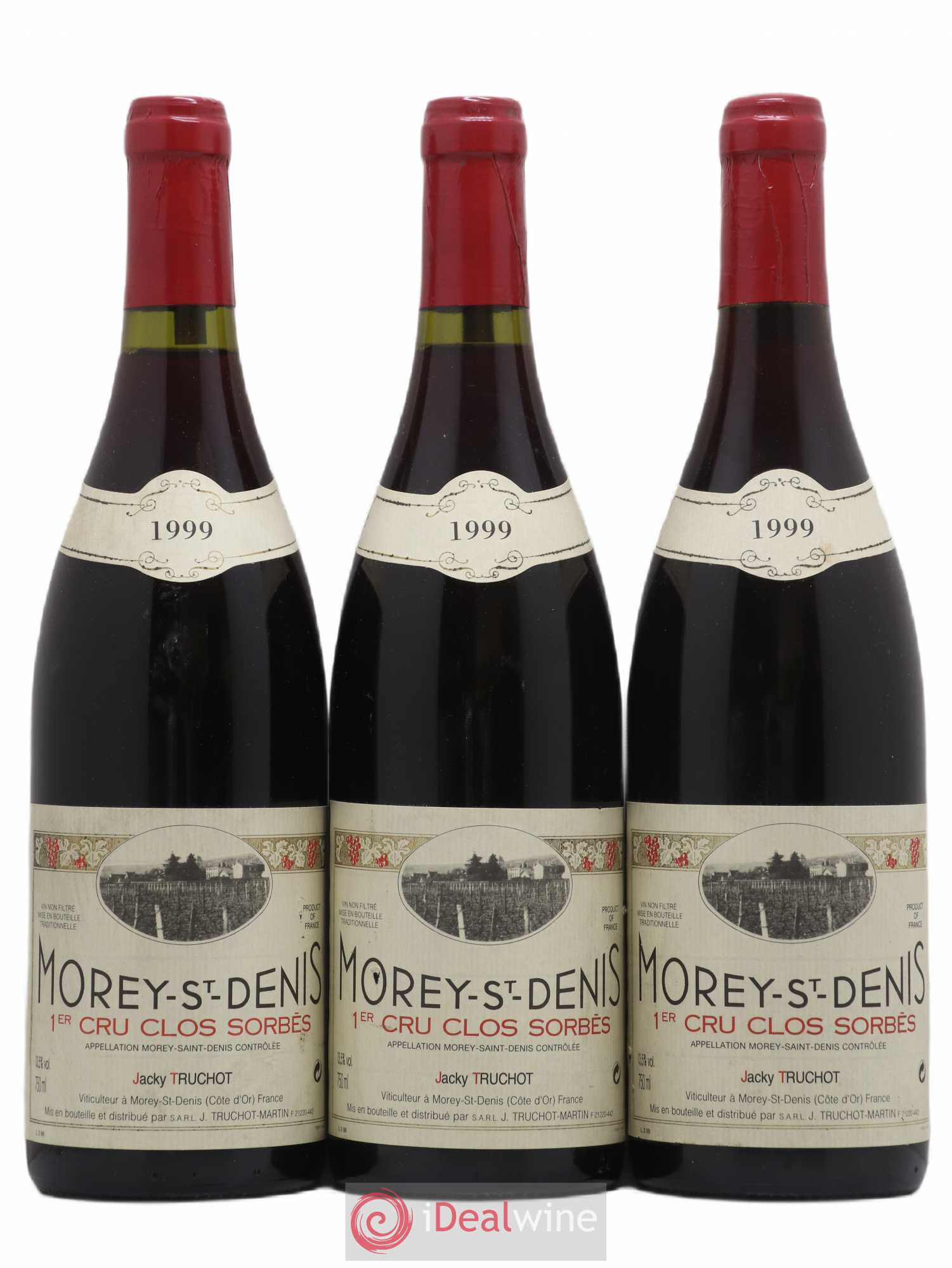 Morey-Saint-Denis 1er Cru Clos Sorbés Jacky Truchot 1999 - Lot de 3 bouteilles - 0