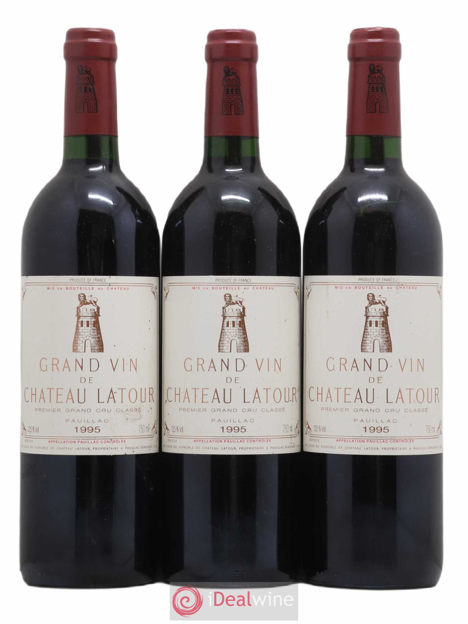 Château Latour 1er Grand Cru Classé 1995 - Lot de 3 bouteilles - 0