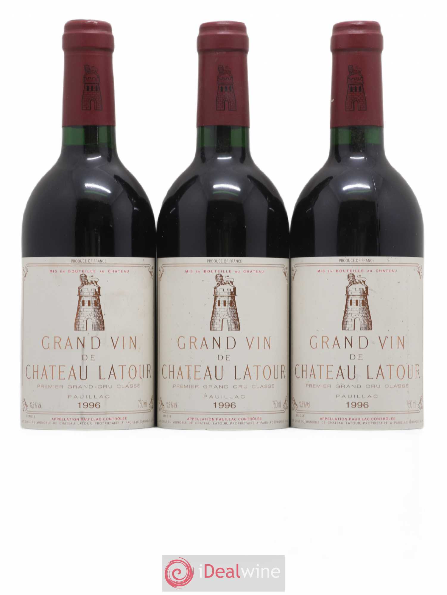 Château Latour 1er Grand Cru Classé (sans prix de réserve) 1996 - Lot de 3 bouteilles - 0