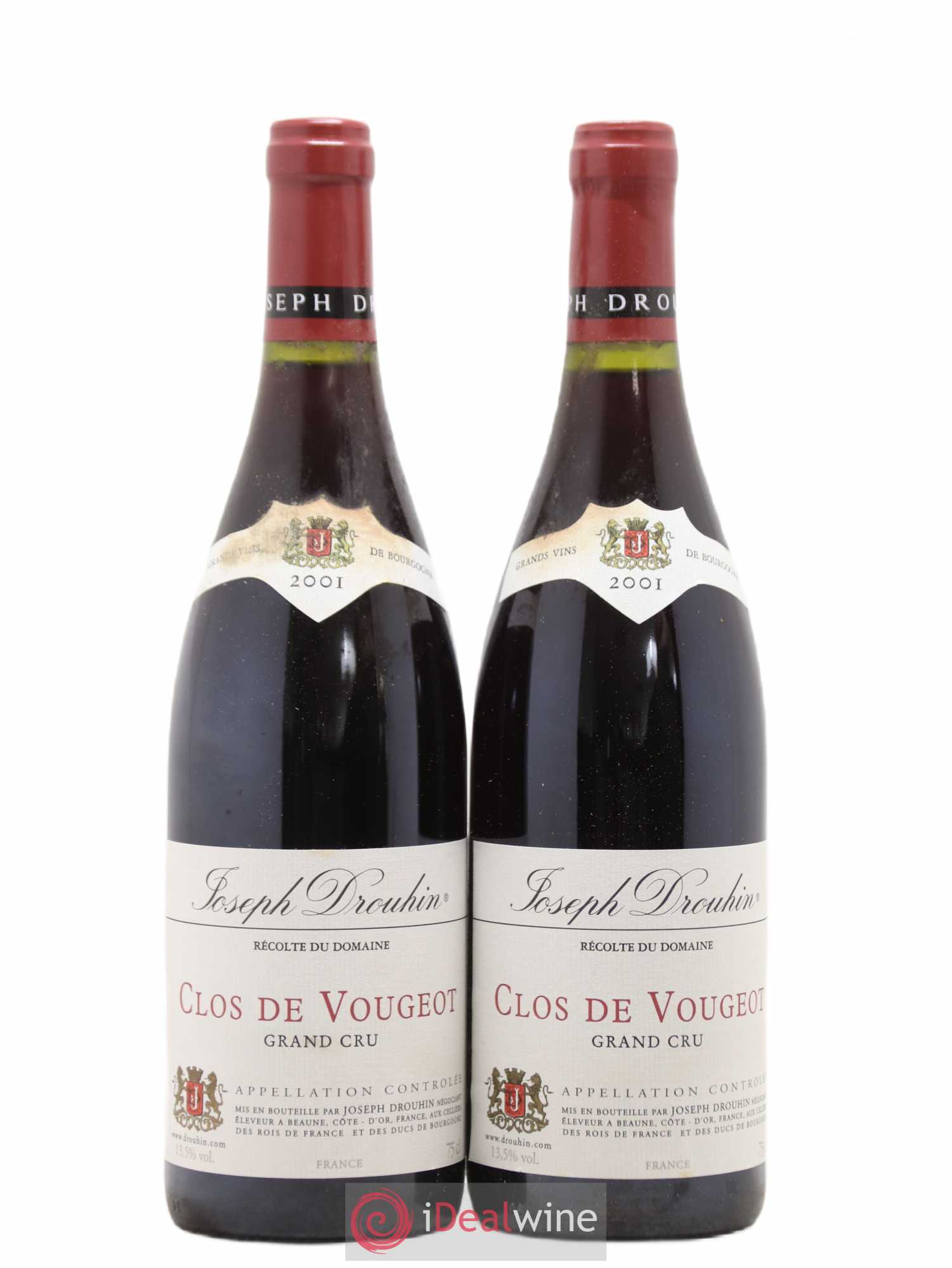 Clos de Vougeot Grand Cru Joseph Drouhin 2001 - Lot de 2 bouteilles - 0
